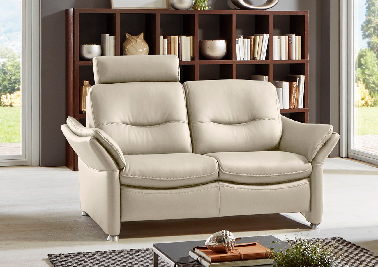HUKLA 2-Sitzer »HU-SF15058 Ledersofa, Breite 164 cm«, hochwertiges Glattleder, optional mit Kopfstütze