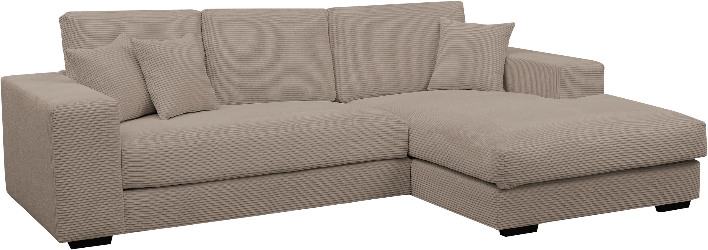 WERK2 Ecksofa »Eden modern und zeitlos, geschmackvolles Sofa, Breite 286cm, L-Form«, Design Ecksofa in Cord mit besonders weichem Sitzkomfort