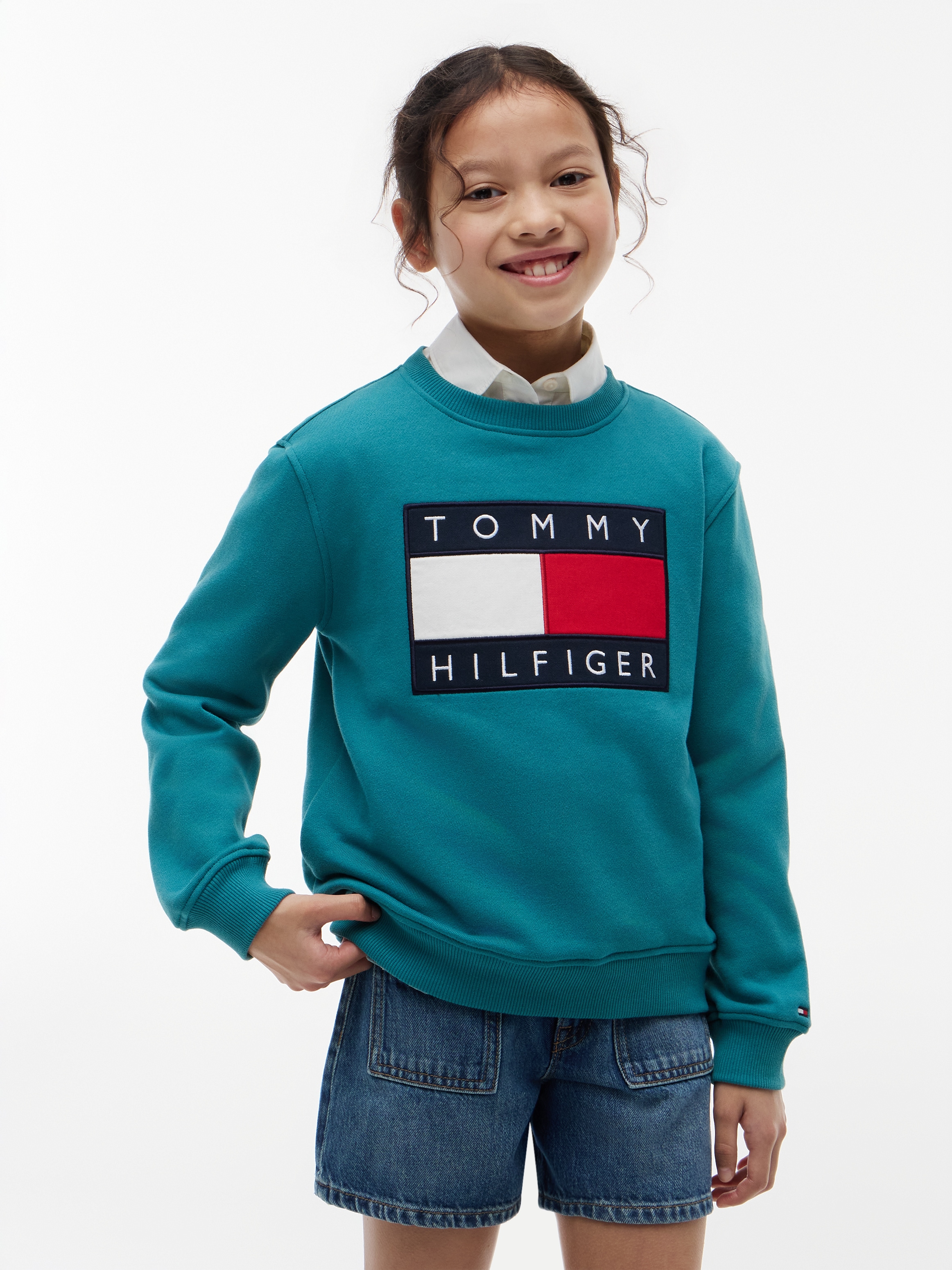 Tommy Hilfiger Sweatshirt, Regular Fit, Kinder bis 16 Jahre, Logo-Applikation