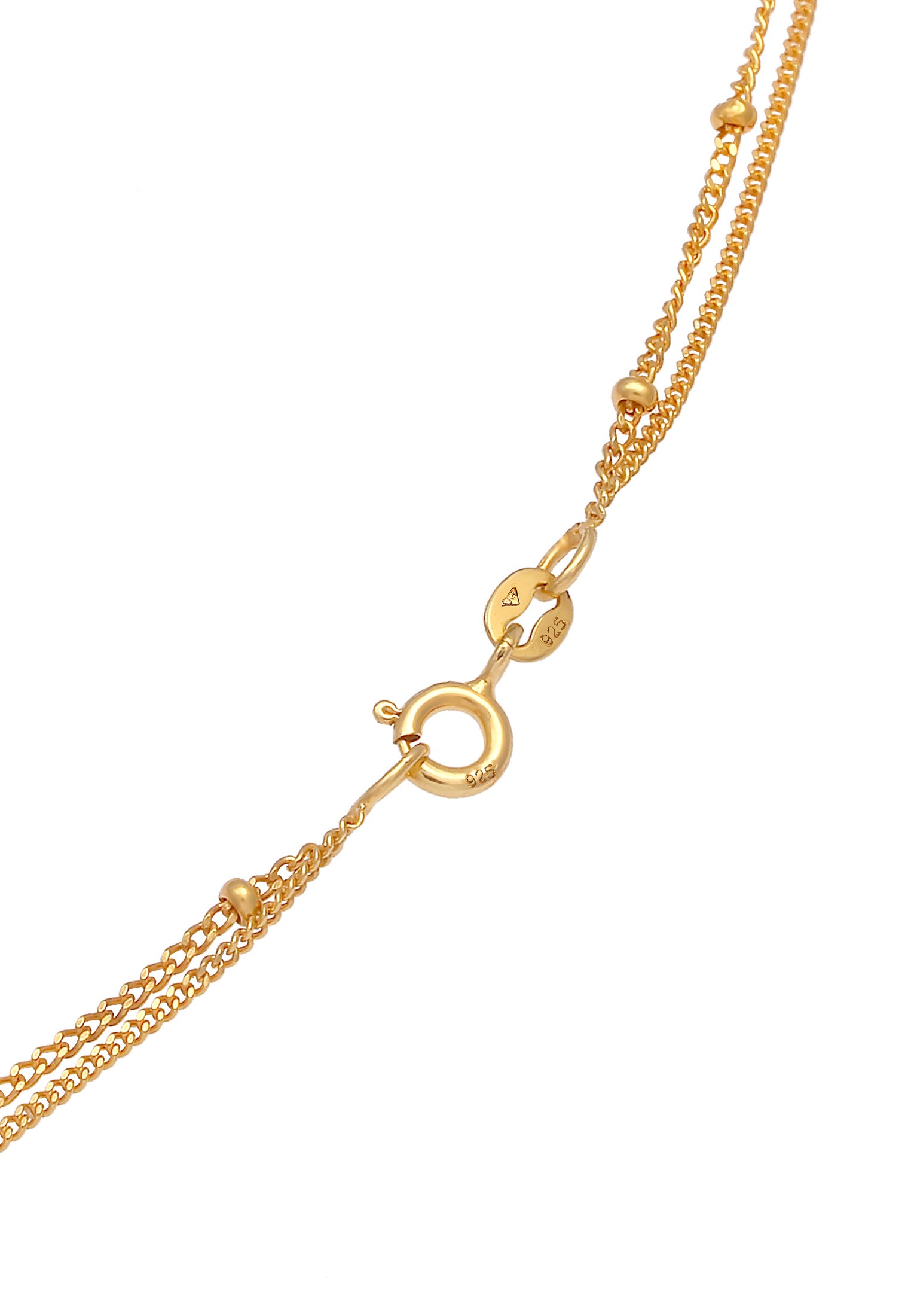 Elli Silberkette »Halskette Layer Y-Kette Kugelkette Plättchen 925 silber«