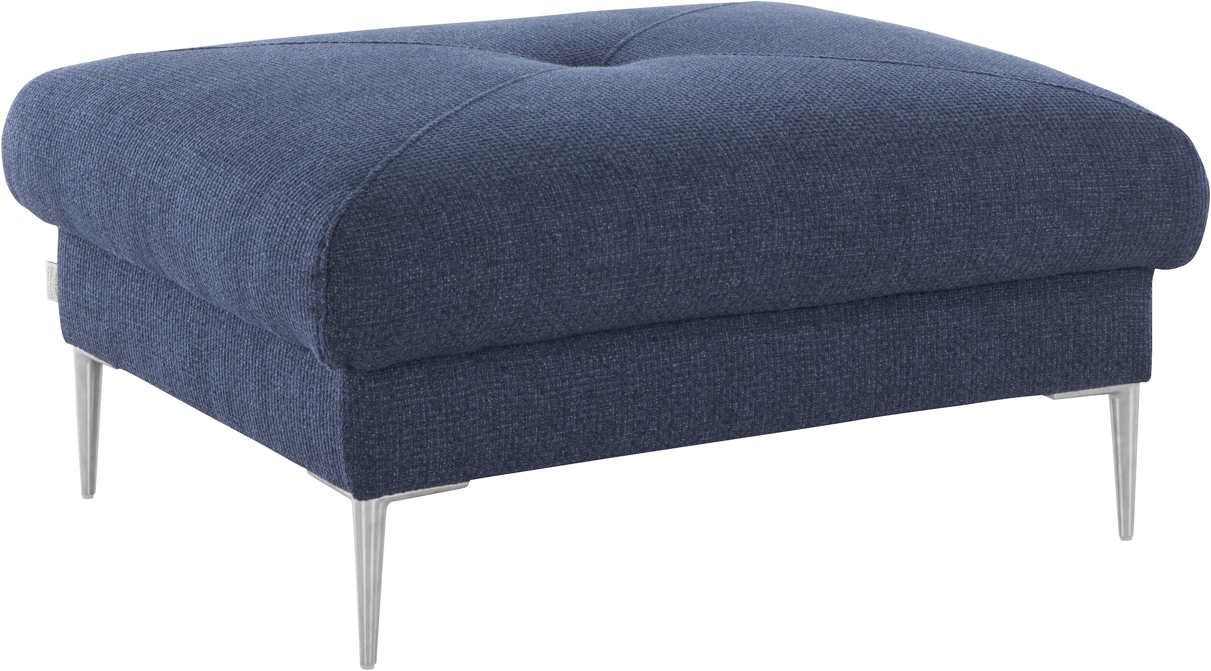 Guido Maria Kretschmer Home&Living Hocker »Chilltime, elegant und bequem durch Komfortsitzhöhe 46cm, hoher Fuß«, mit eleganter Kreuznaht auf der Sitzfläche
