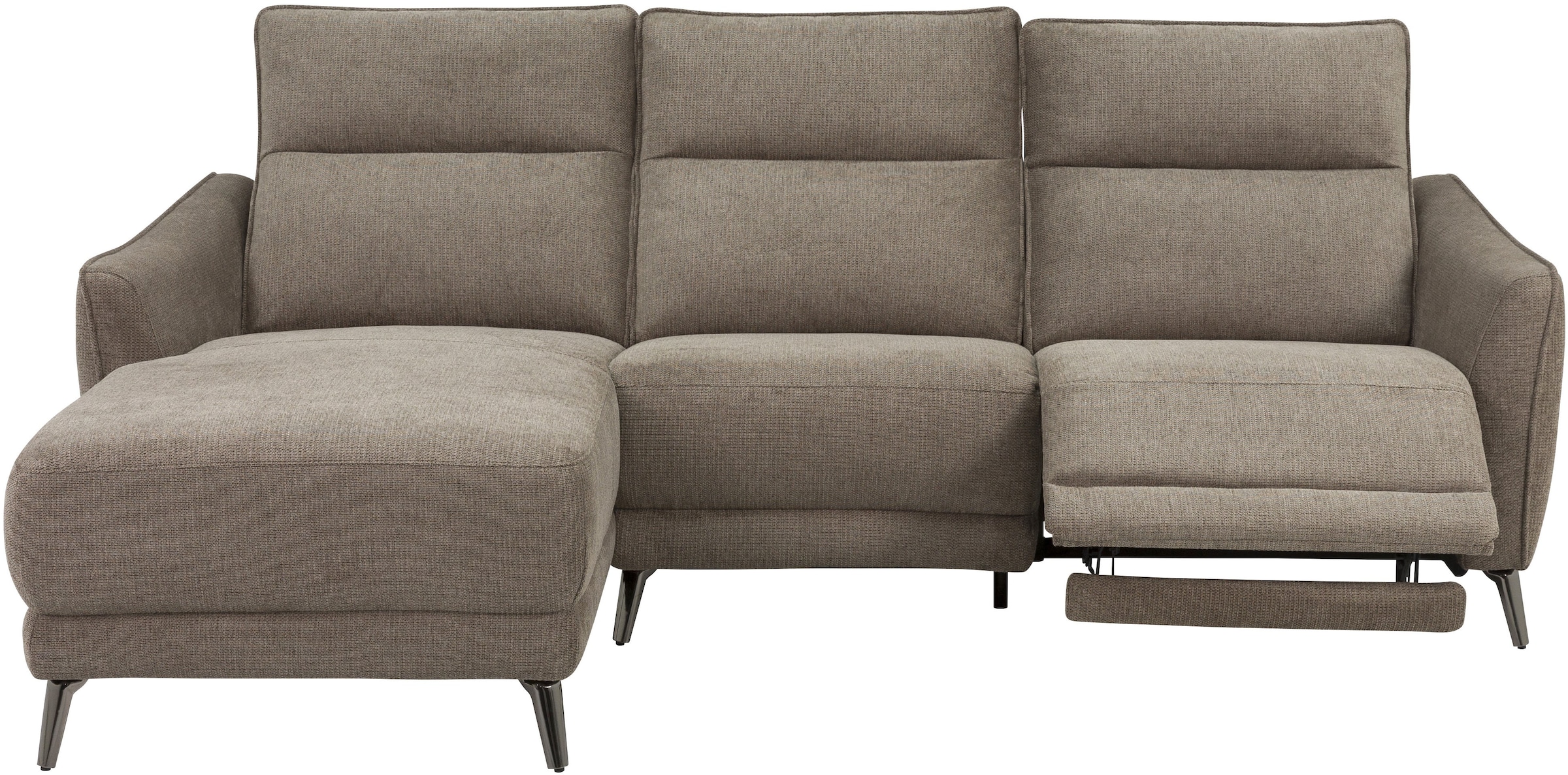 INOSIGN Ecksofa »TAYLER 3-Sitzer, L-Form (Breite 239cm), elektr. Relaxfunktion, USB A/C«, und Recamiere, Liegefunktion durch Recliner, Federkernpolsterung