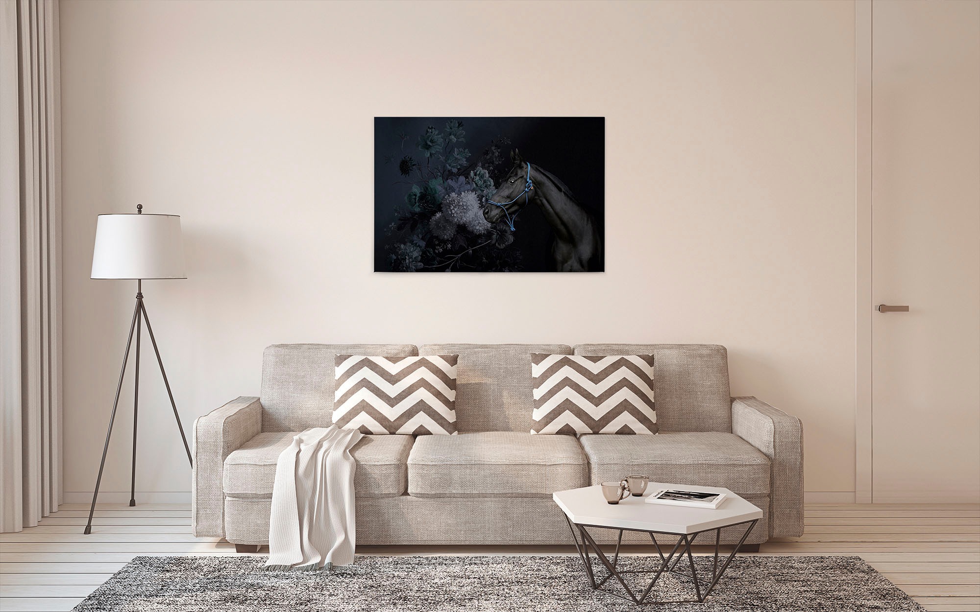 A.S. Création Leinwandbild »horses«, Kunst-Tiere-Kinder, (1 St.), Keilrahmen Bild Blumen Floral Pferd Leinwand-Bild Wohnzimmer modern