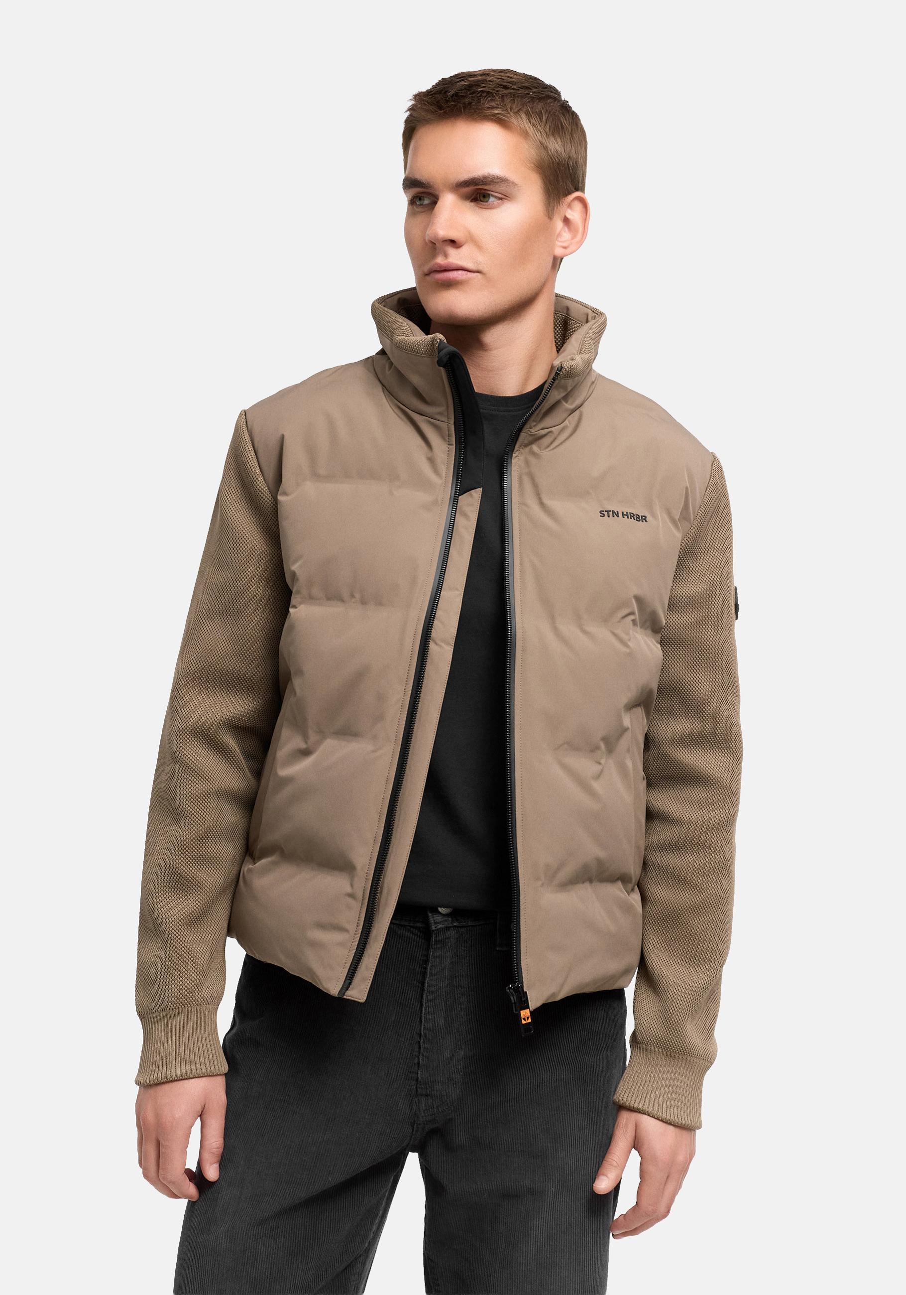 Stone Harbour Outdoorjacke "Eeron XX" ohne Kapuze Warme Jacke mit Strukturstrick in Piqué-Optik