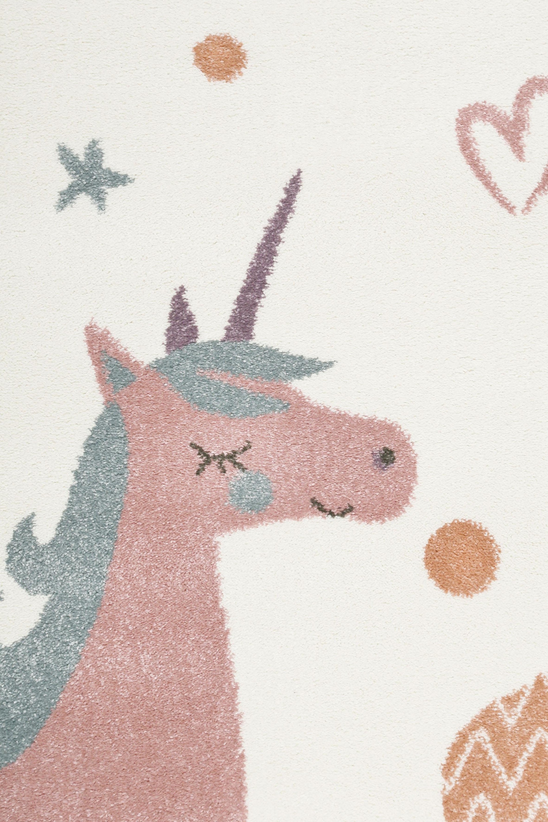 Esprit Kinderteppich »Sunny Unicorn ESP-21974«, rechteckig, 13 mm Höhe, Einhorn, Schloss, Motiv, Kurzflor