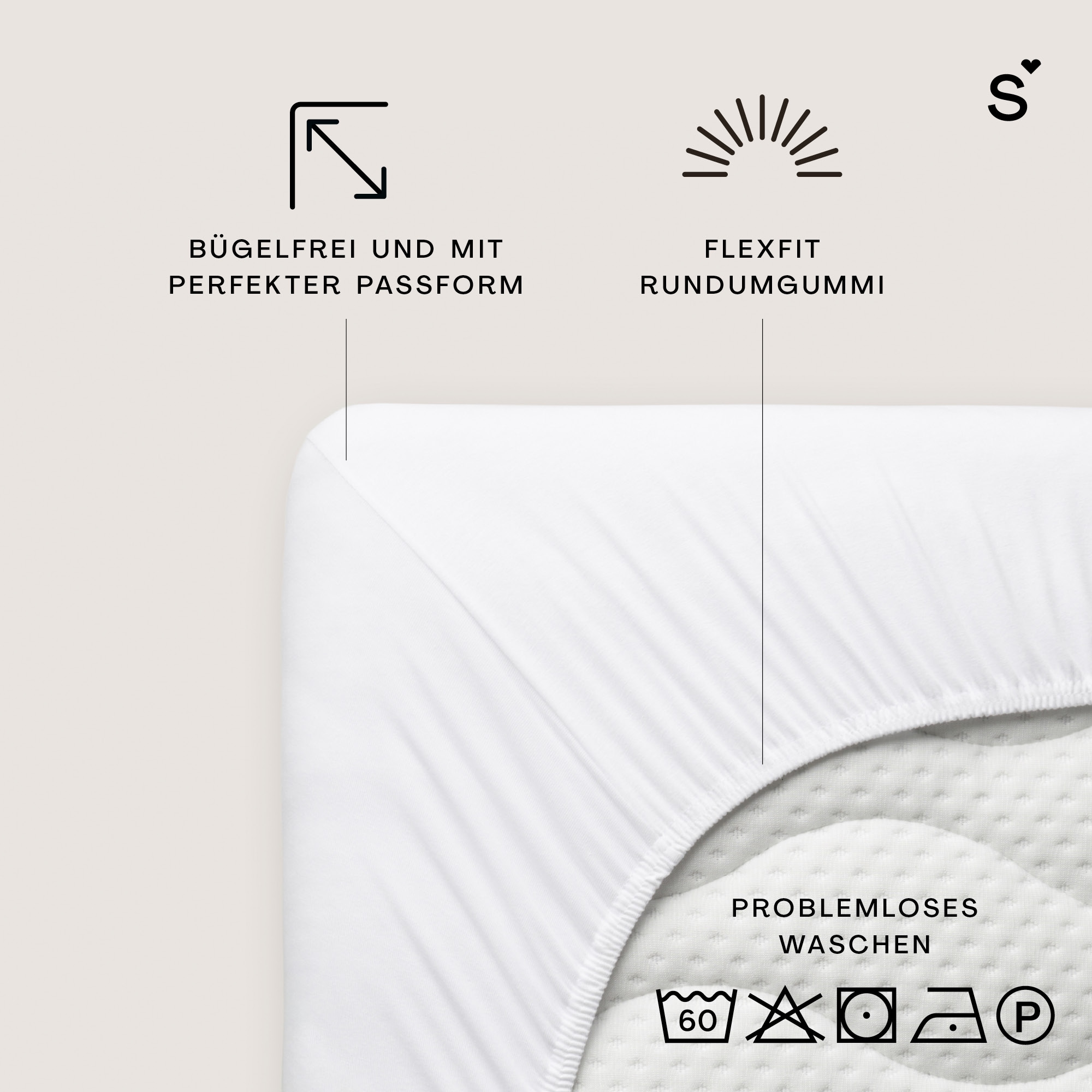 Schlafgut Spannbettlaken »Basic Cotton Bettlaken, 160 g/m², 100% Baumwolle, Spannbetttuch« Spannbettlaken bis 20 cm Matratzenhöhe, bügelfrei und pflegeleicht