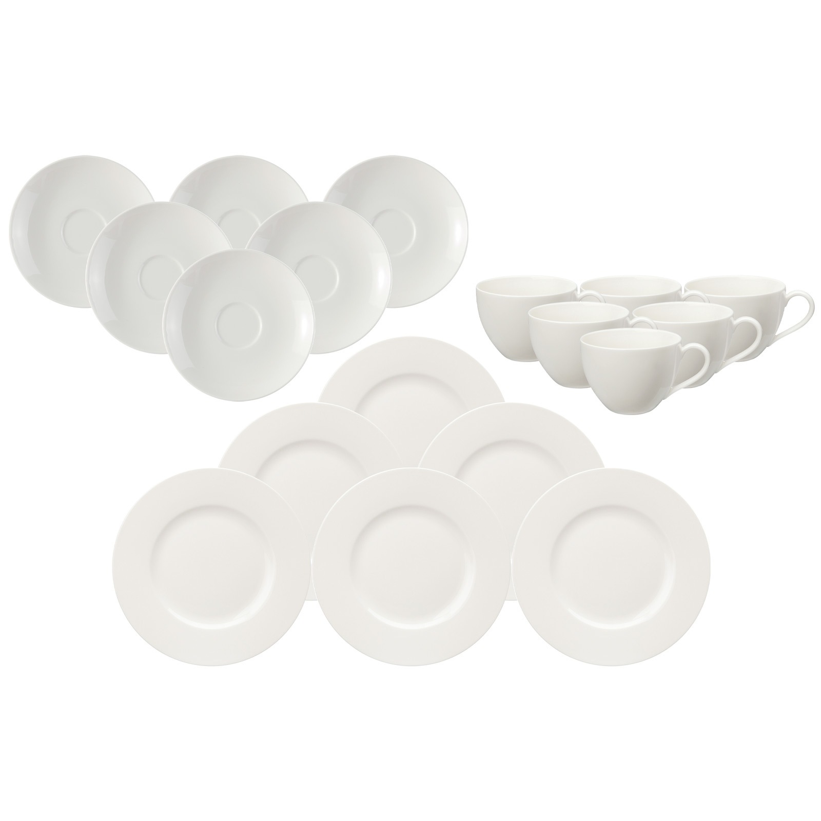 vivo Villeroy & Boch Group Geschirr-Set »Kaffee Set Basic White 18er Set weiß«