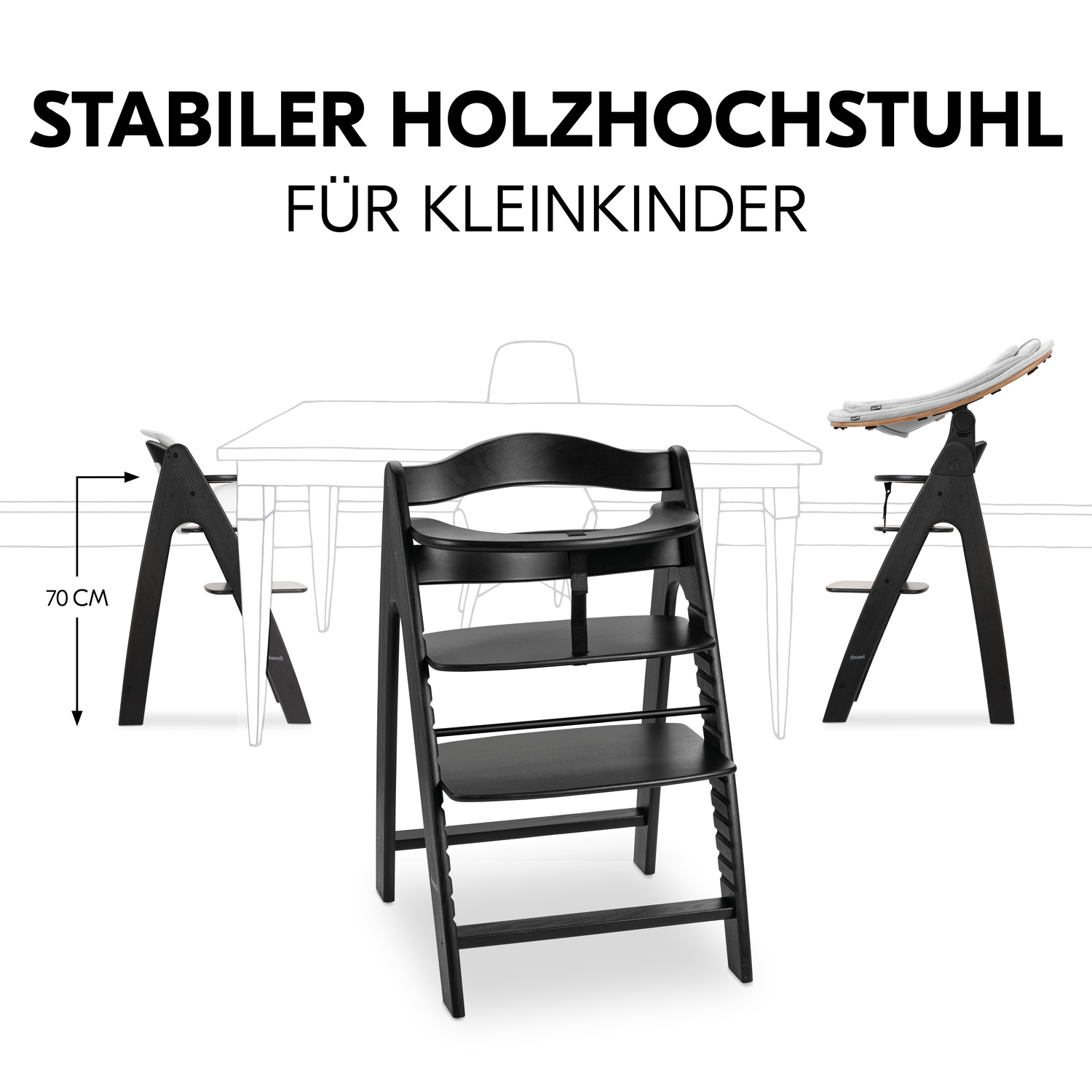 Hauck Hochstuhl »Arketa, Beech Blackwashed«, mitwachsend; FSC® - schützt Wald - weltweit