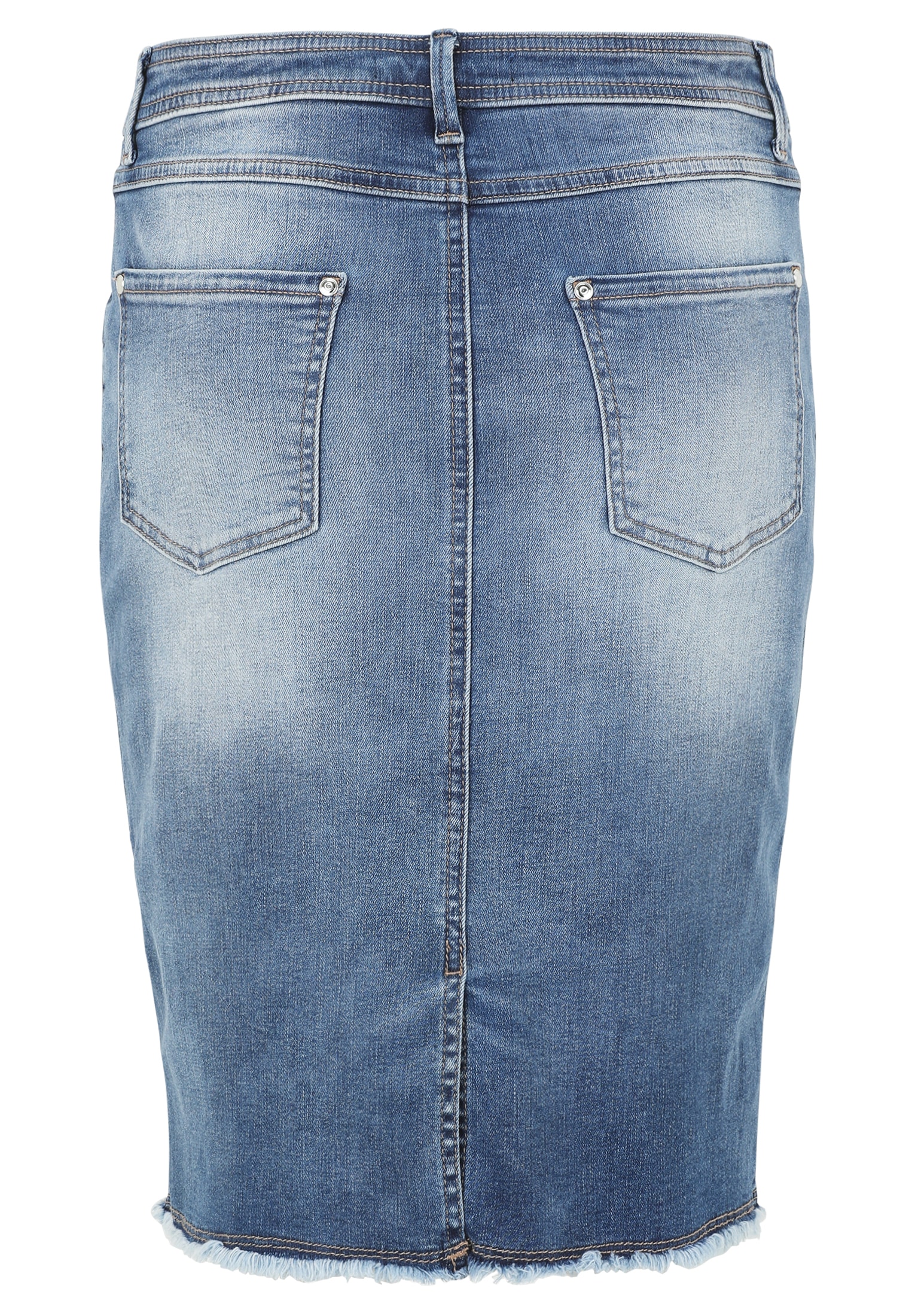 Betty Barclay Minirock »Betty Barclay Jeansrock mit Fransen«, Used-Waschung