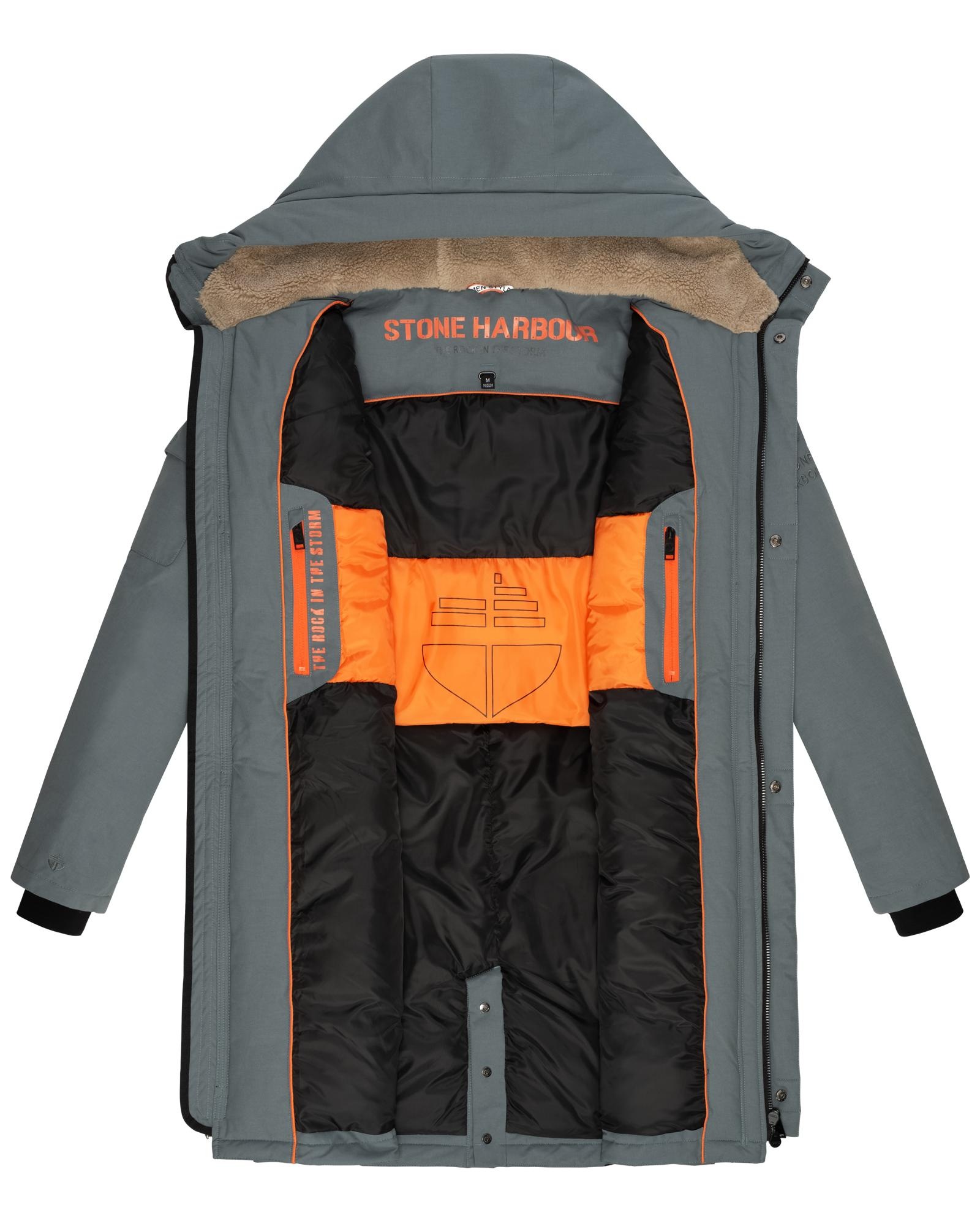 Stone Harbour Wintermantel »Cyriaan XX«, Langer Herren Winterparka mit großen Eingrifftaschen