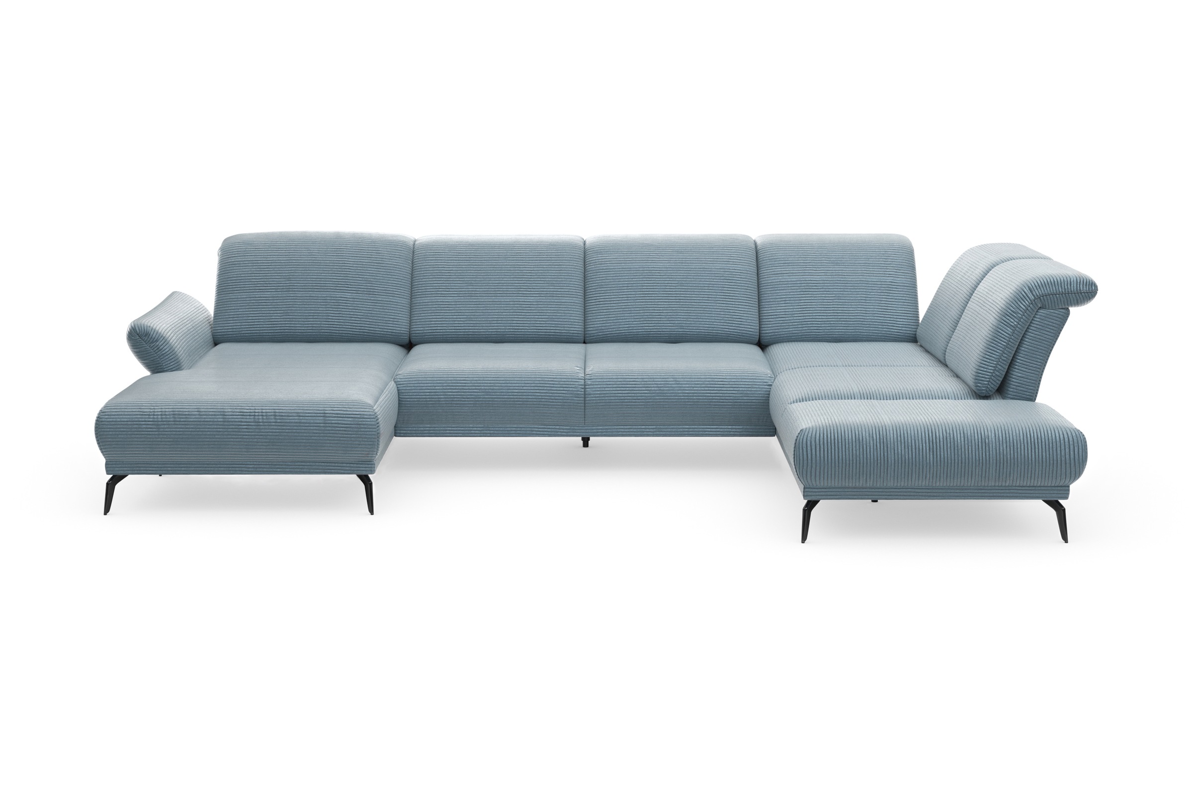 INOSIGN Wohnlandschaft »Coco U-Form«, Sitztiefen-, Arm- und Kopfteilverstellung, Cord-Bezug, Fußhöhe 15 cm