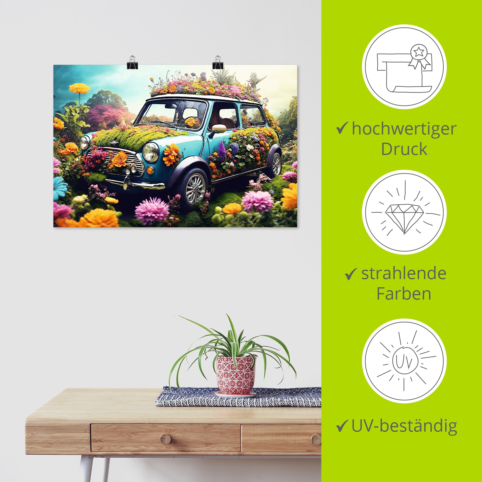 Artland Wandbild »Flowerpower Mini« 1 Stk. tlg. als Alubild, Leinwandbild, Poster, Wandaufkleber in verschied. Größen