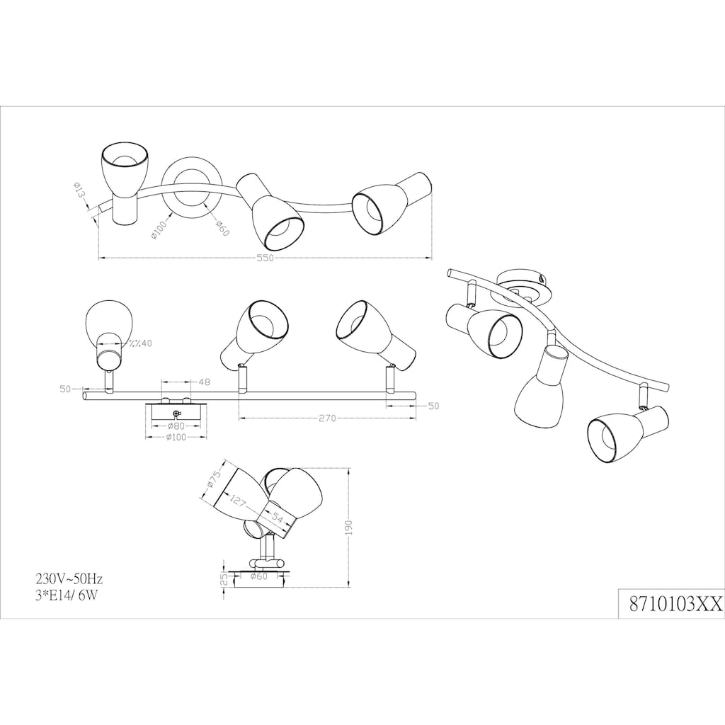 TRIO Leuchten LED Deckenstrahler »LEVISTO«, 3 flammig-flammig