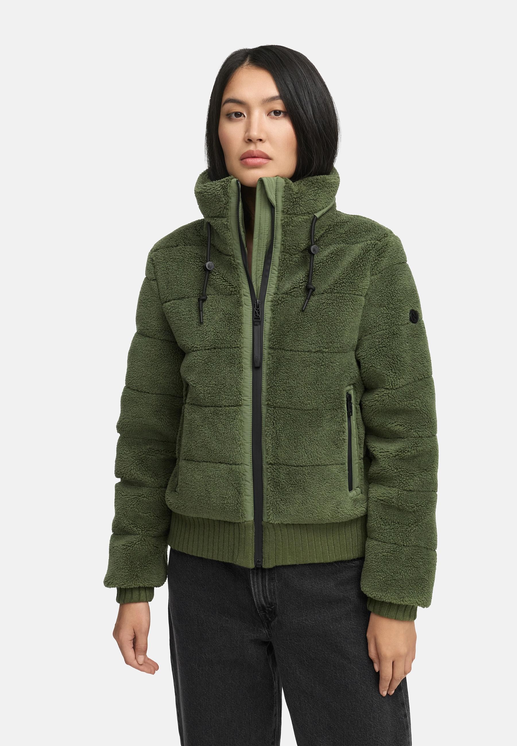 Navahoo Plüschjacke »Schneepuder 14«, warme Damen Teddyjacke für den Winter