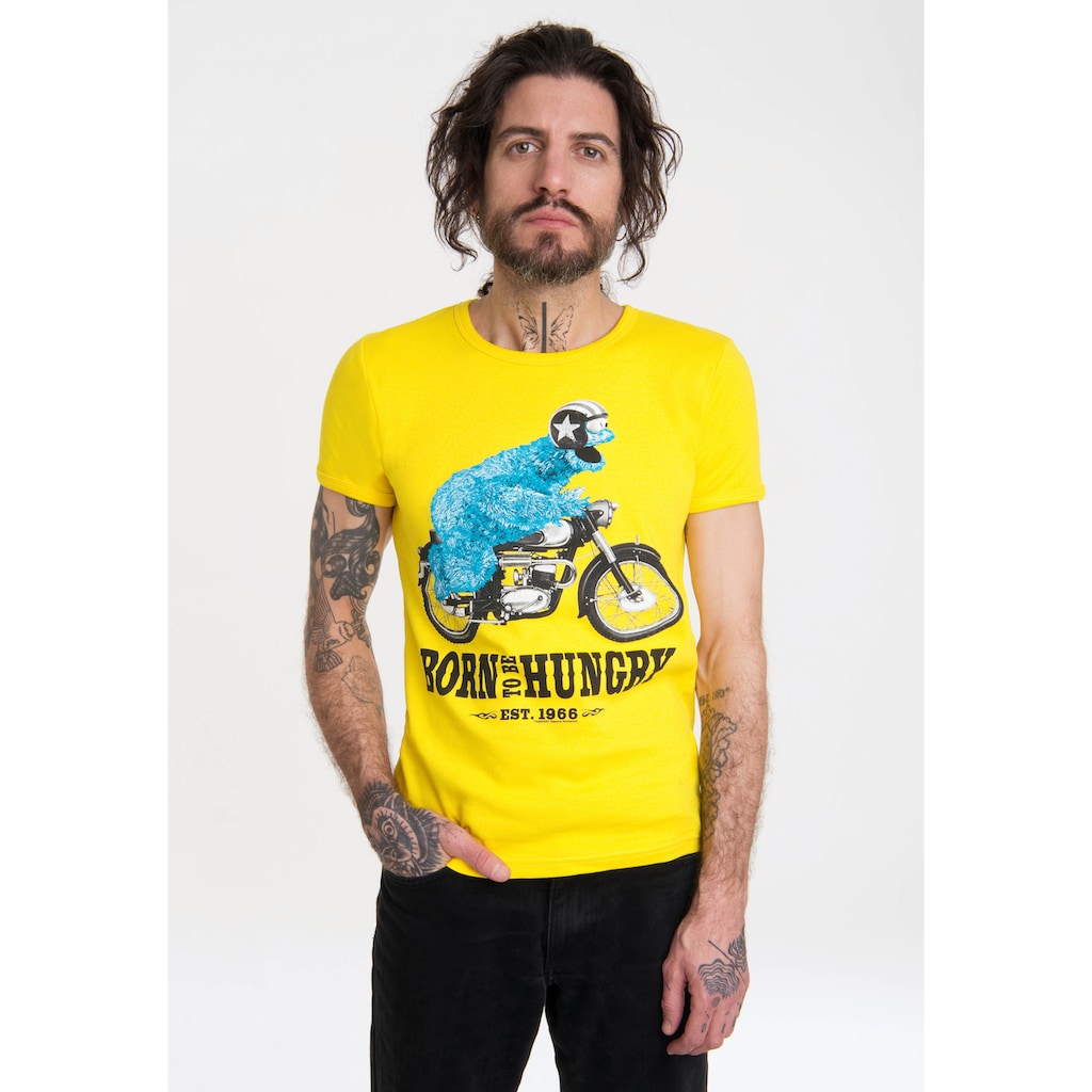 LOGOSHIRT T-Shirt »Sesamstraße - Krümelmonster Motorrad«, mit lizenziertem Print