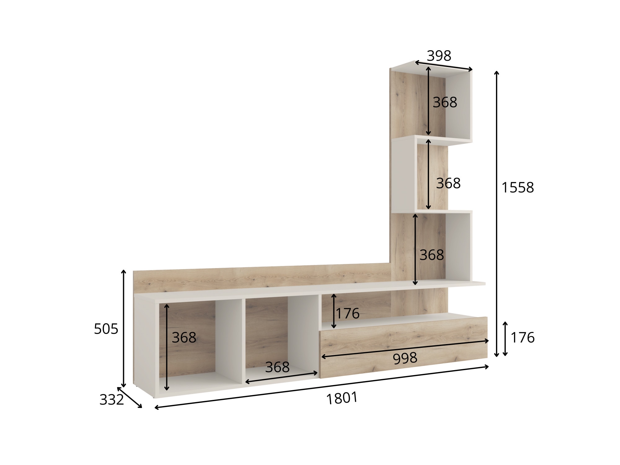 Home affaire Wohnwand »LUMIA TV-Lowboard mit Regal, wahlweise mit Beleuchtung, viel Stauraum«