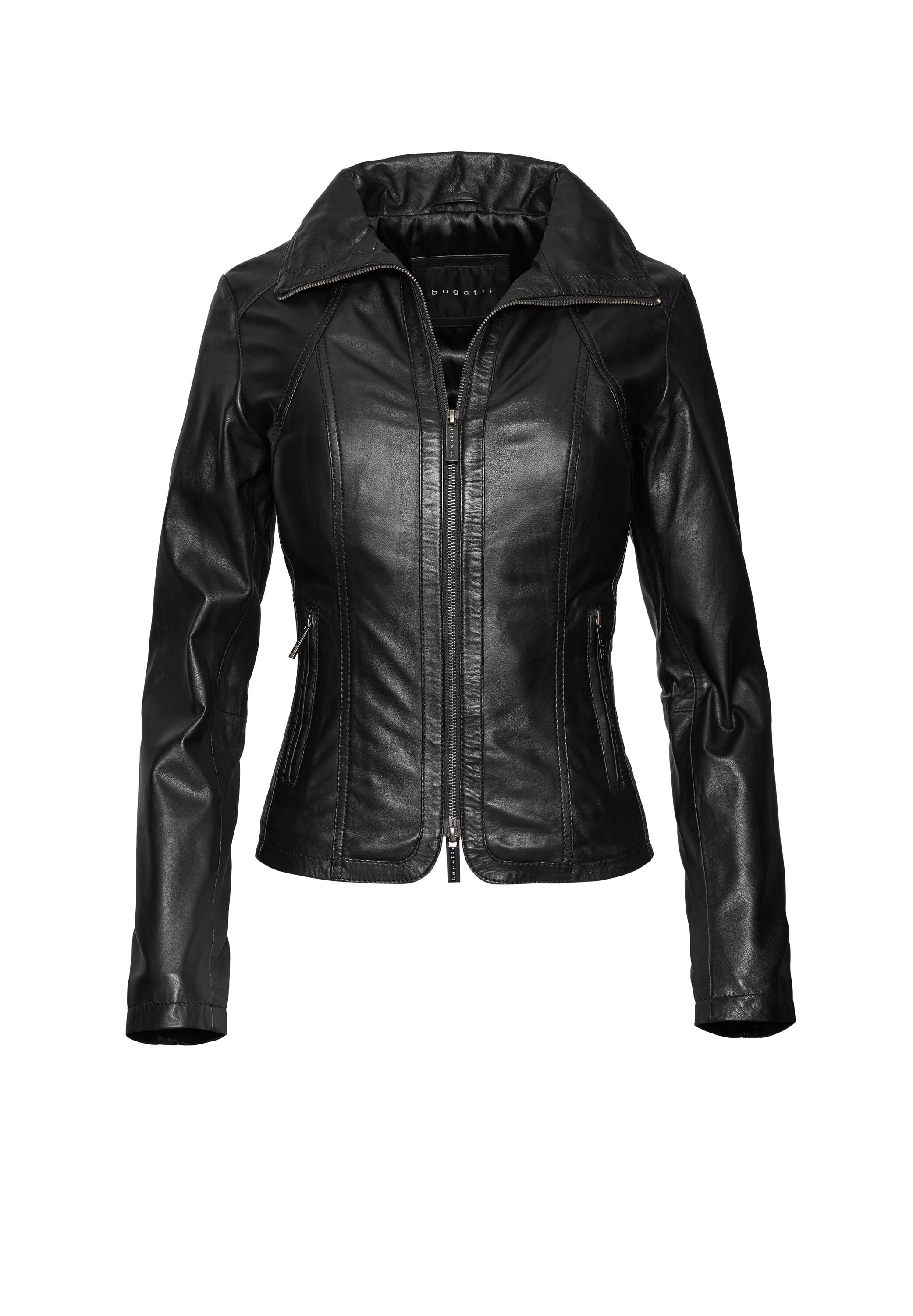 bugatti Lederjacke "bugatti Lederjacke" ohne Kapuze aus hochwertigem Leder