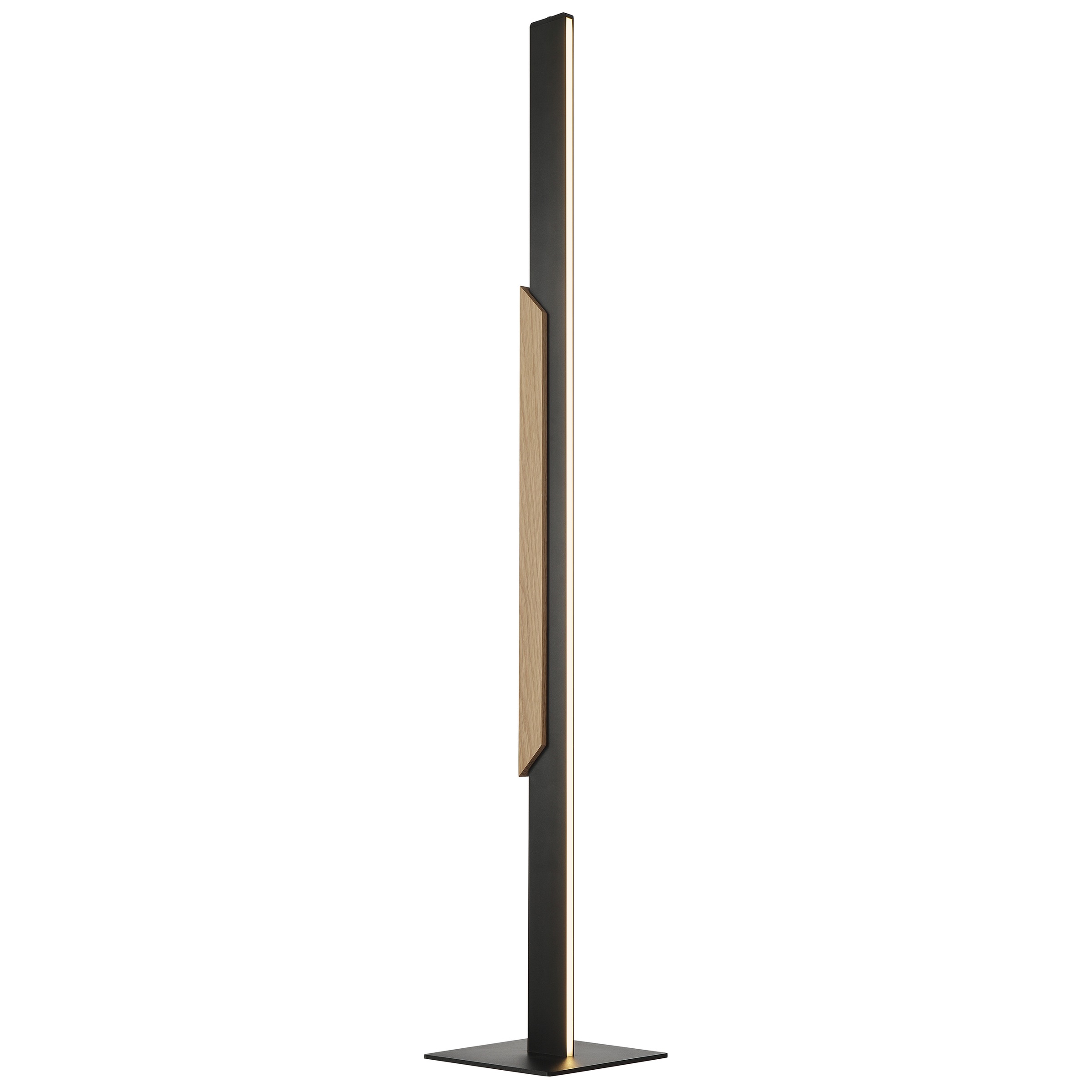 lumiCouture LED Stehlampe »Arcus« LED-Modul 1 Stk. Warmweiß Höhe 122 cm, 3400 Lumen, 2700 Kelvin, Metall/Holz, schwarz/braun