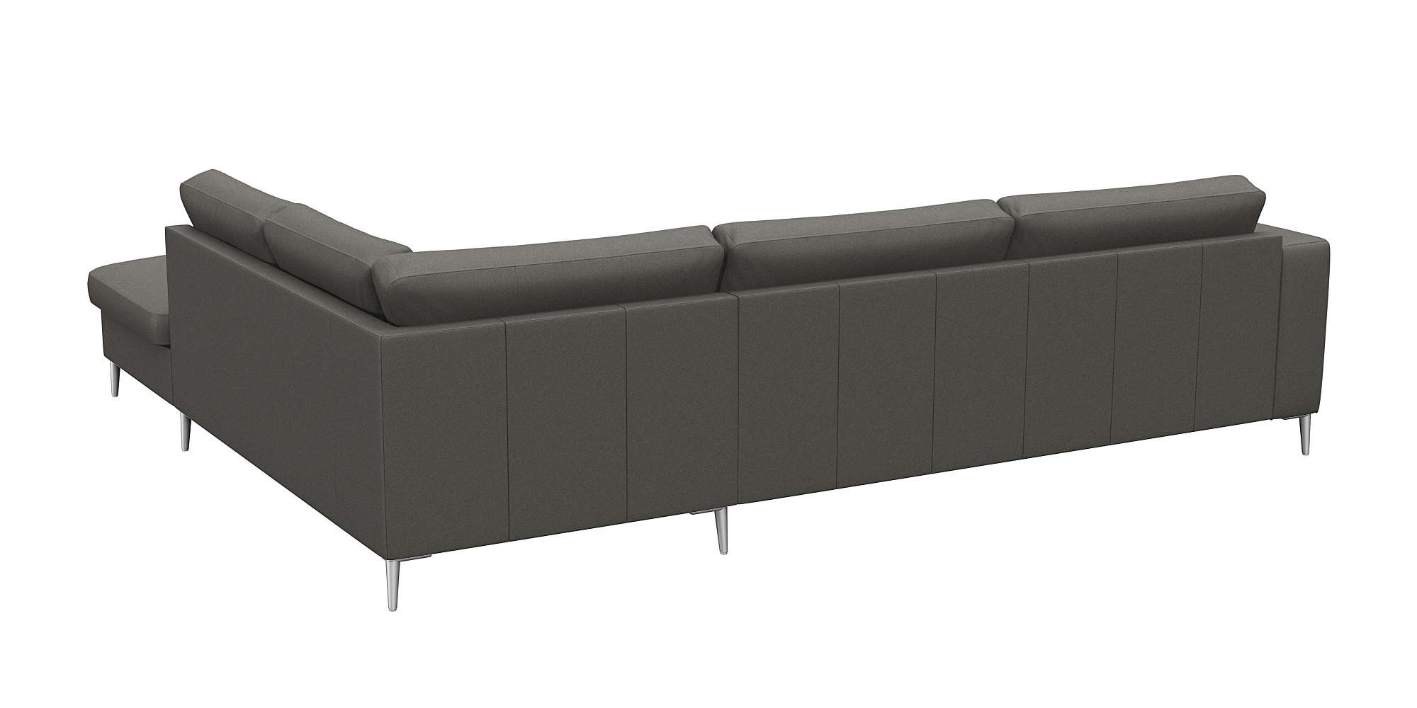 FLEXLUX Ecksofa »Fiore, super Sitzkomfort durch Kaltschaum im Sitz, L-Form«, breite Armlehnen, Füße Alu