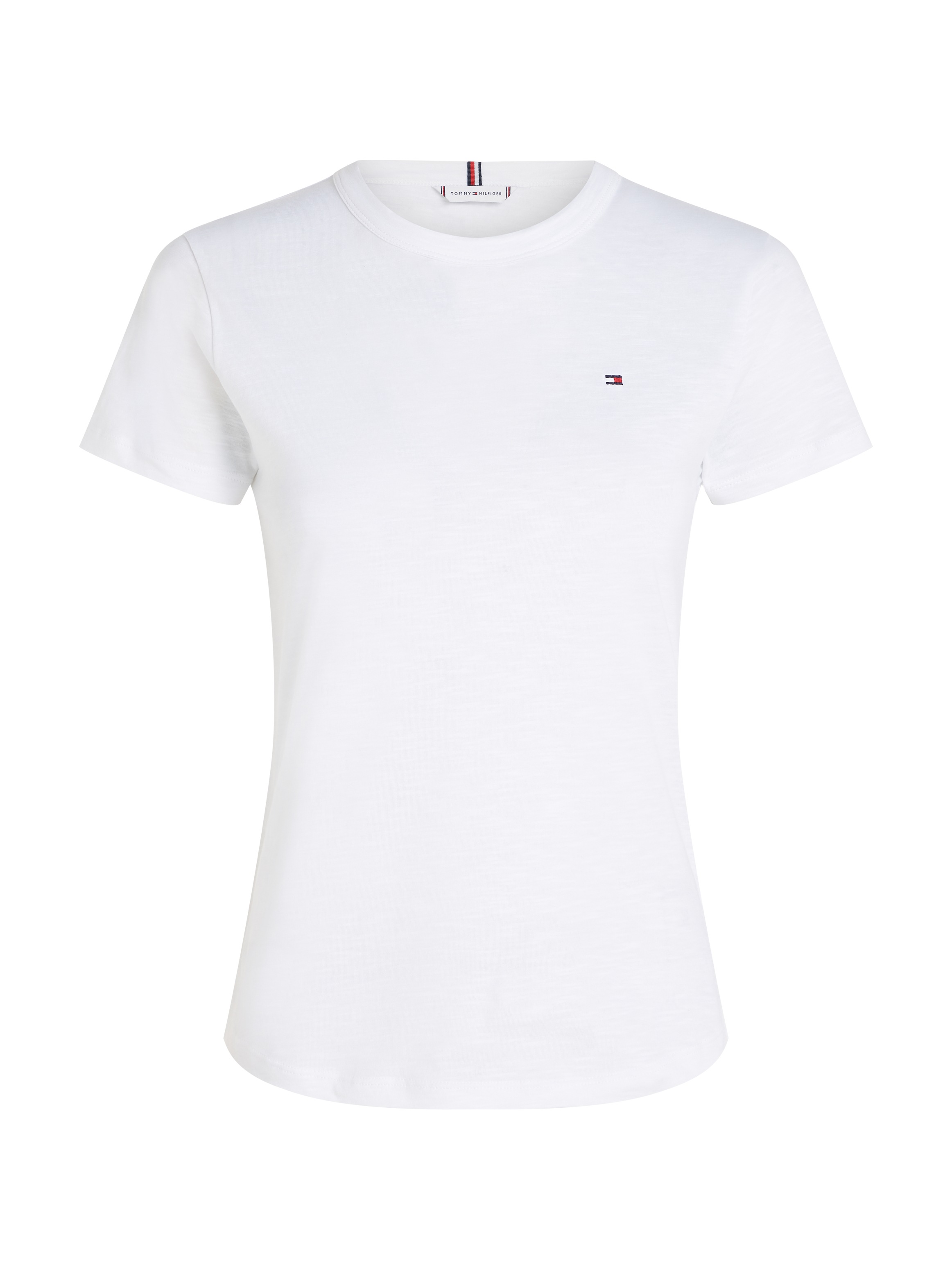 Tommy Hilfiger Rundhalsshirt »1985 SLIM SLUB C-NK SS«, mit Logostickerei
