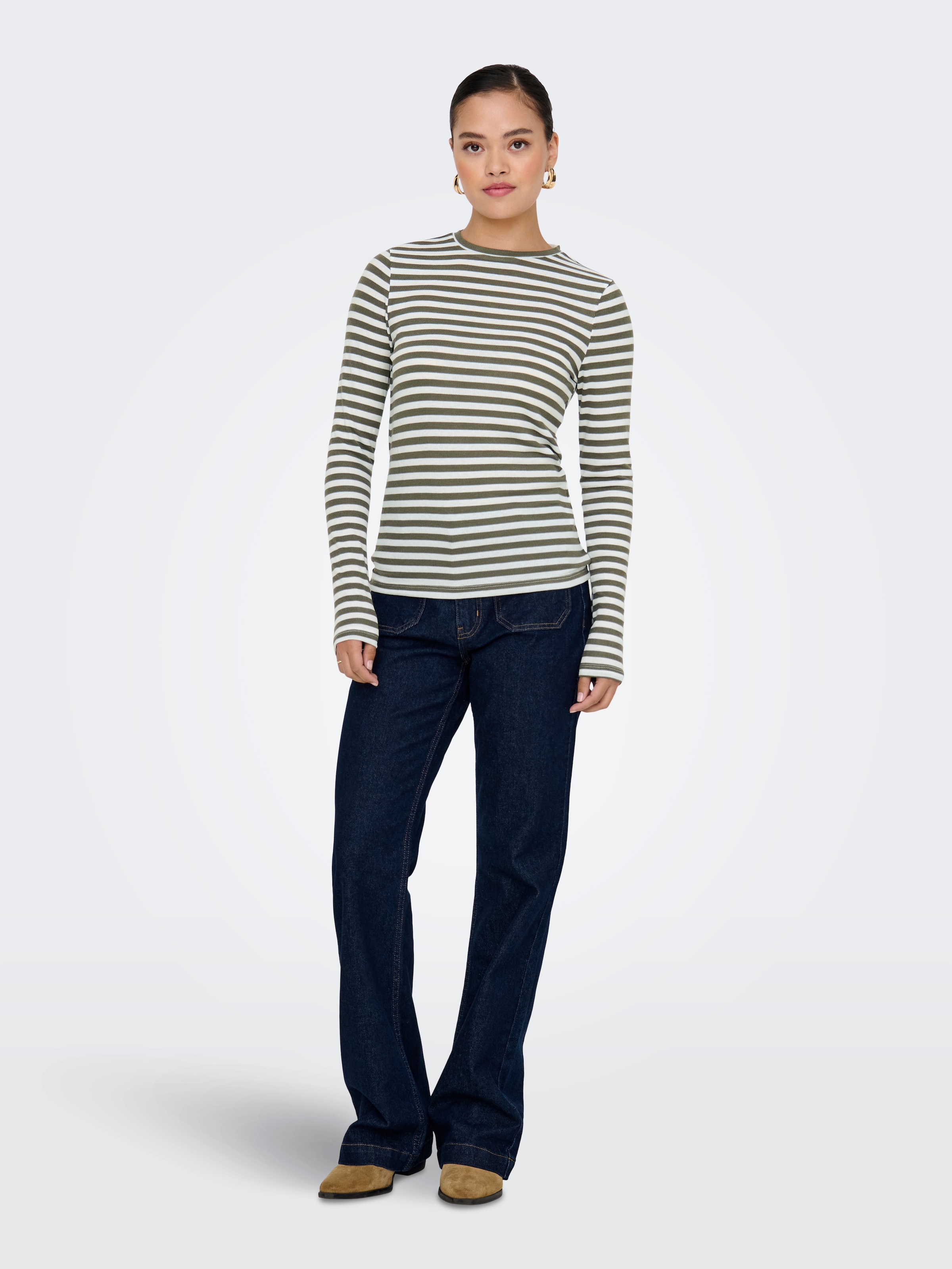 ONLY Langarmshirt »ONLMAI STRIPE L/S TOP JRS NOOS«