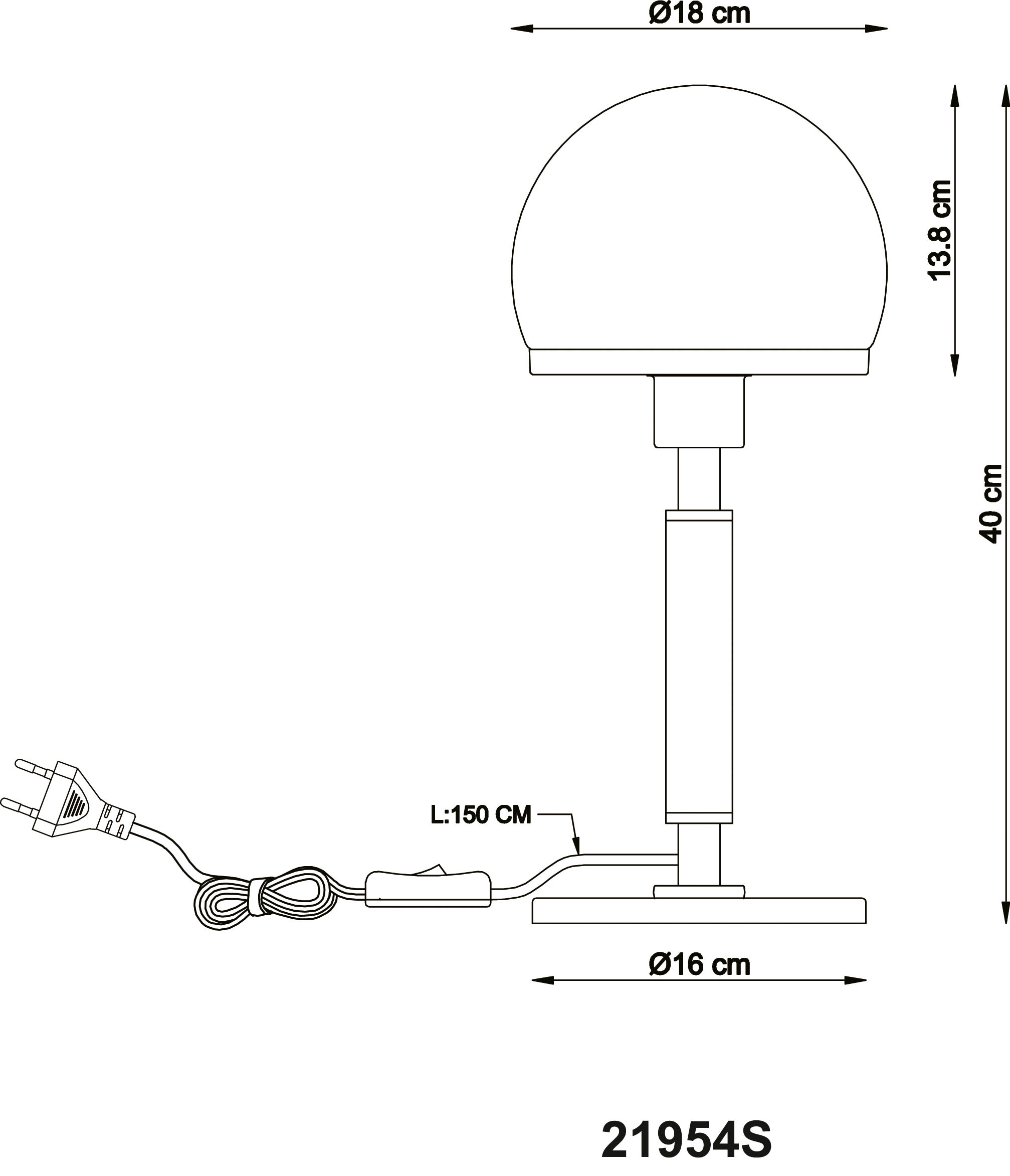 GLOBO LIGHTING Tischleuchte »HAKU«, Leuchtmittel E27 | ohne Leuchtmittel, Tischlampe/Schlafzimmer/Wohnzimmer/Glas rauchfarben