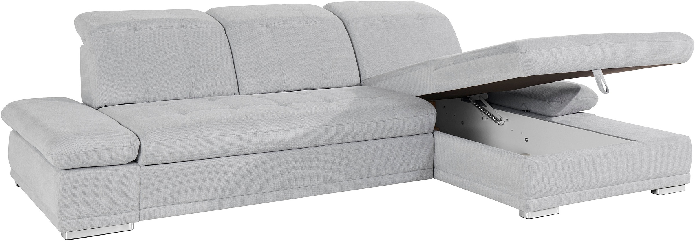 COTTA Ecksofa »Holiday L-Form mit Sitztiefen-, Armteil- und Kopfteilverstellung«, wahlweise mit Bettfunktion & Bettkasten