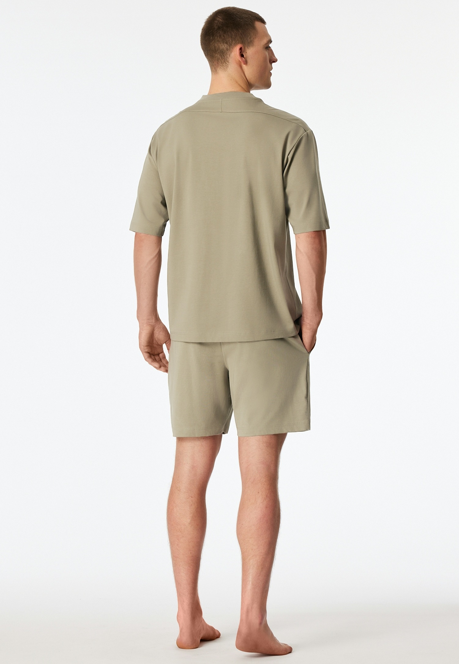 Thumbnail - Schiesser Shorty "Modern Nightwear" 2 mit Rundhalsausschnitt und kurzem Arm, leichter Oversize-Fit