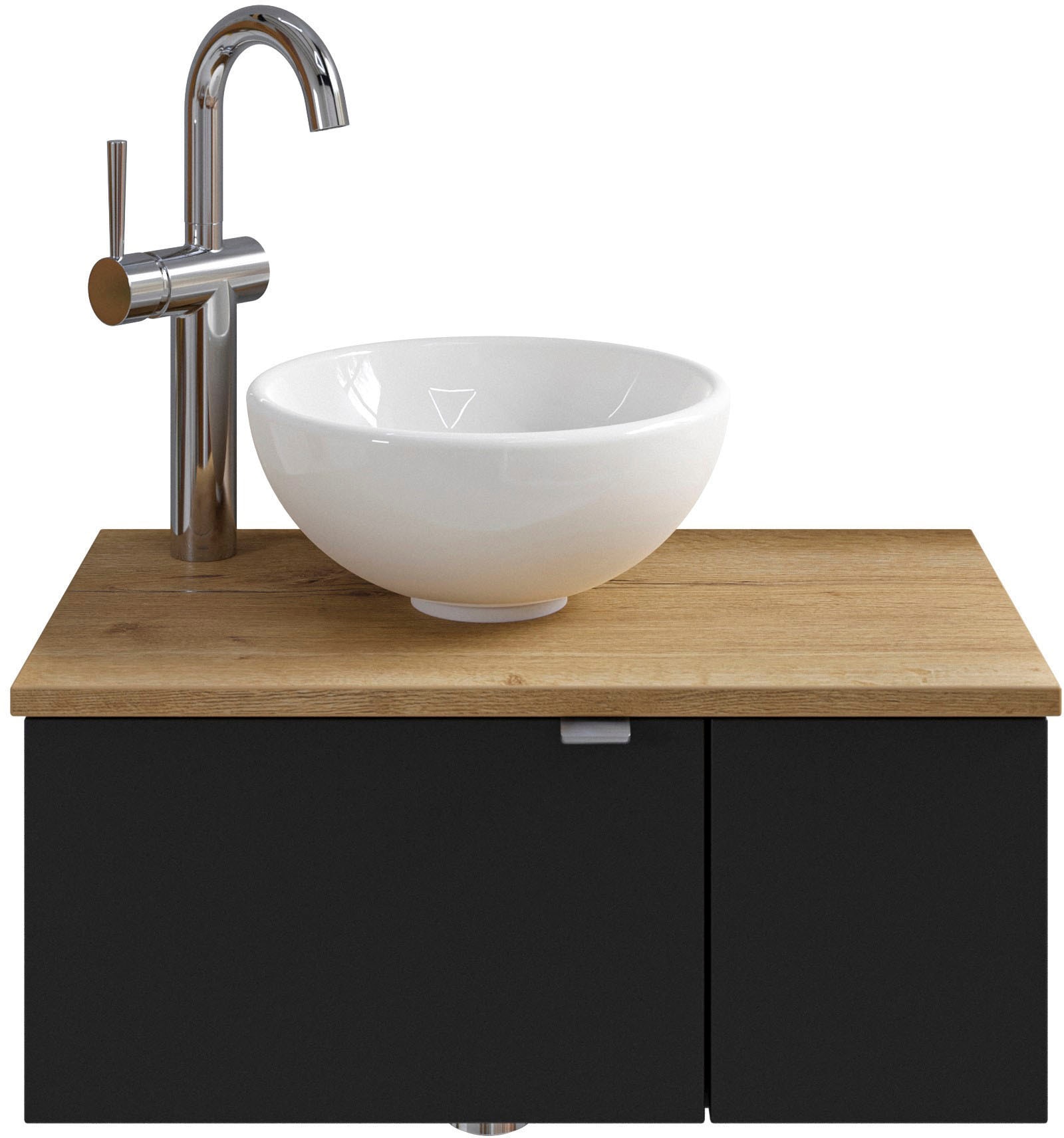 Saphir Waschtisch »Serie 6915 Waschschale mit Unterschrank für Gästebad, Gäste WC«, 61 cm breit, 2 Türen, offenes Fach, kleine Bäder, ohne Armatur