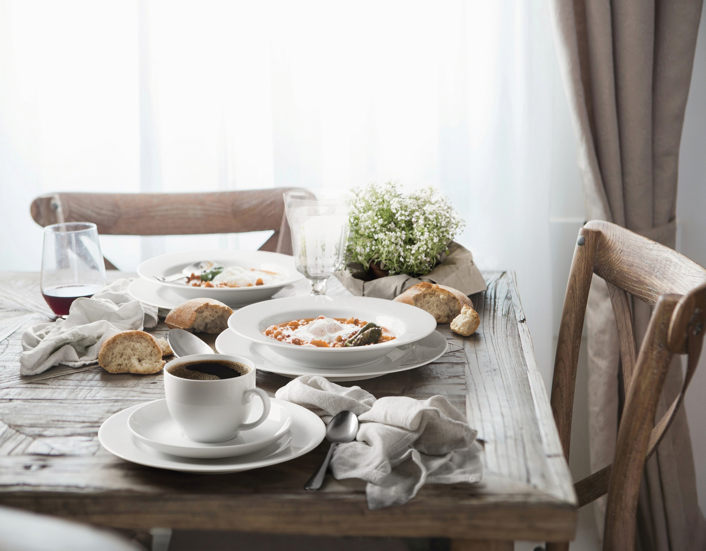 Seltmann Weiden Kombiservice »Service 84-teilig Rondo/Liane, für bis zu 12 Personen«, (Set, 84 tlg.), inkl. Eierbecher, Zuckerdose, Milchkännchen, Sauciere & Servierplatte