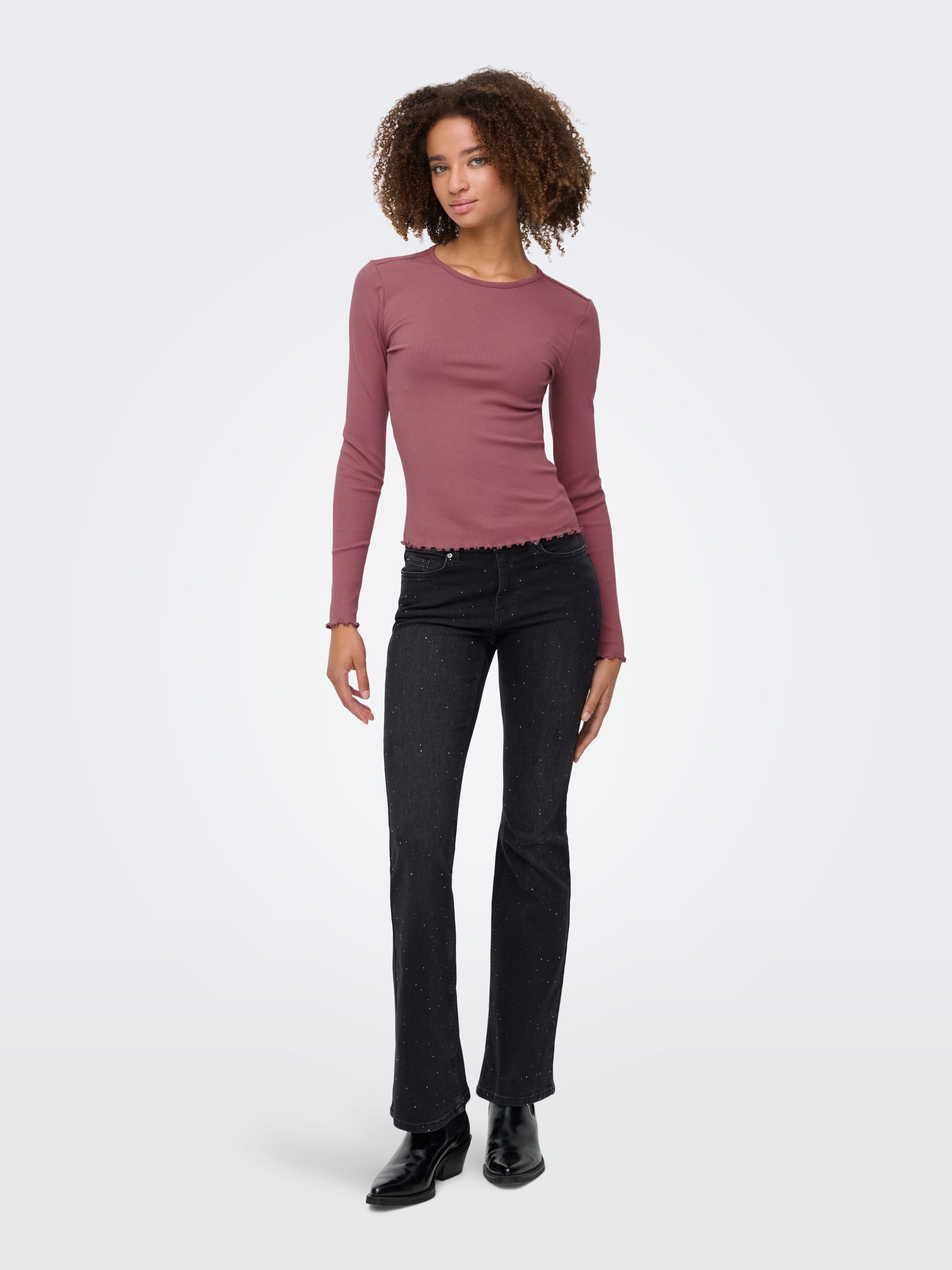 ONLY Langarmshirt »ONLINA L/S O-NECK TOP JRS«