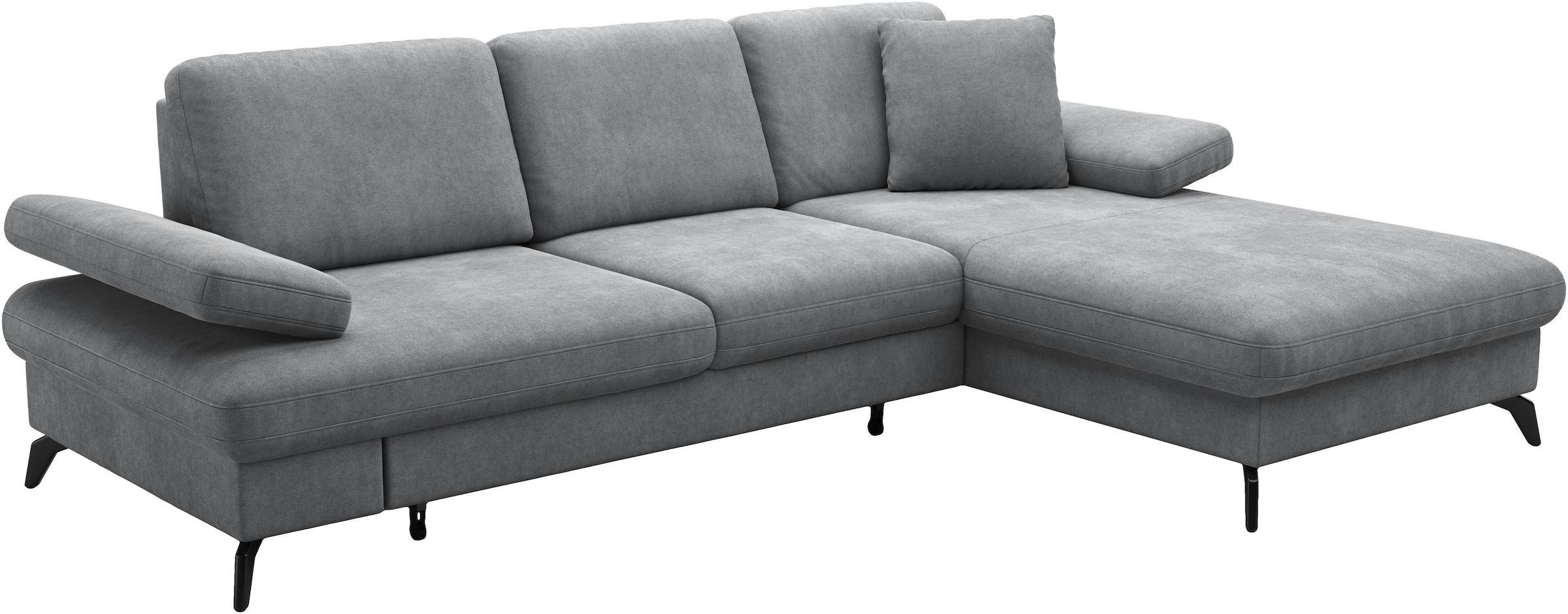 sit&more Ecksofa »Morris Jubi L-Form, inklusive XXL-Liegefläche, bzw. Schlaffunktion«, Bettfunktion, Armteilverstellung und 1 Zierkissen