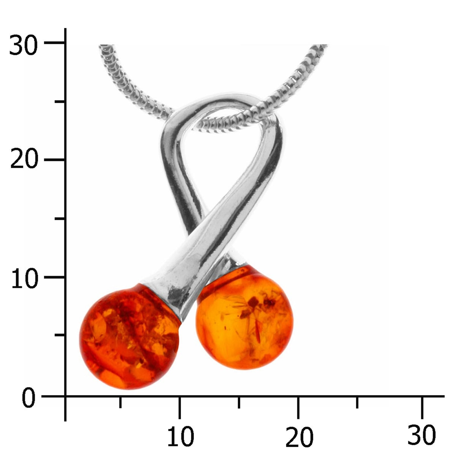 OSTSEE-SCHMUCK Kette mit Anhänger »- Doppelkelch - Silber 925/000 - Bernstein«