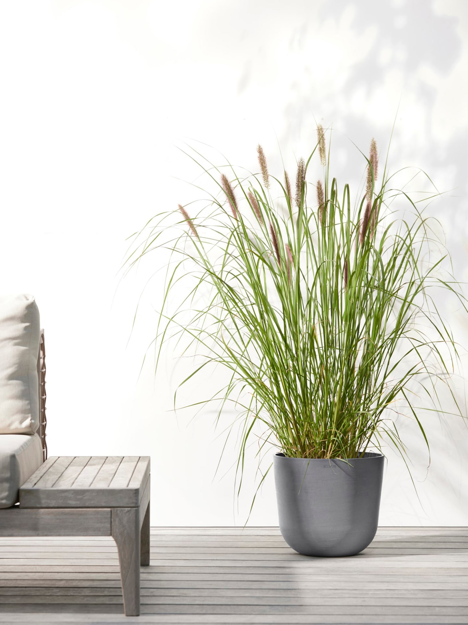 ECOPOTS Blumentopf »Oslo 25 + Wassersystem Grau«, für innen und außen: frostsicher, bruchsicher und lichtbeständig