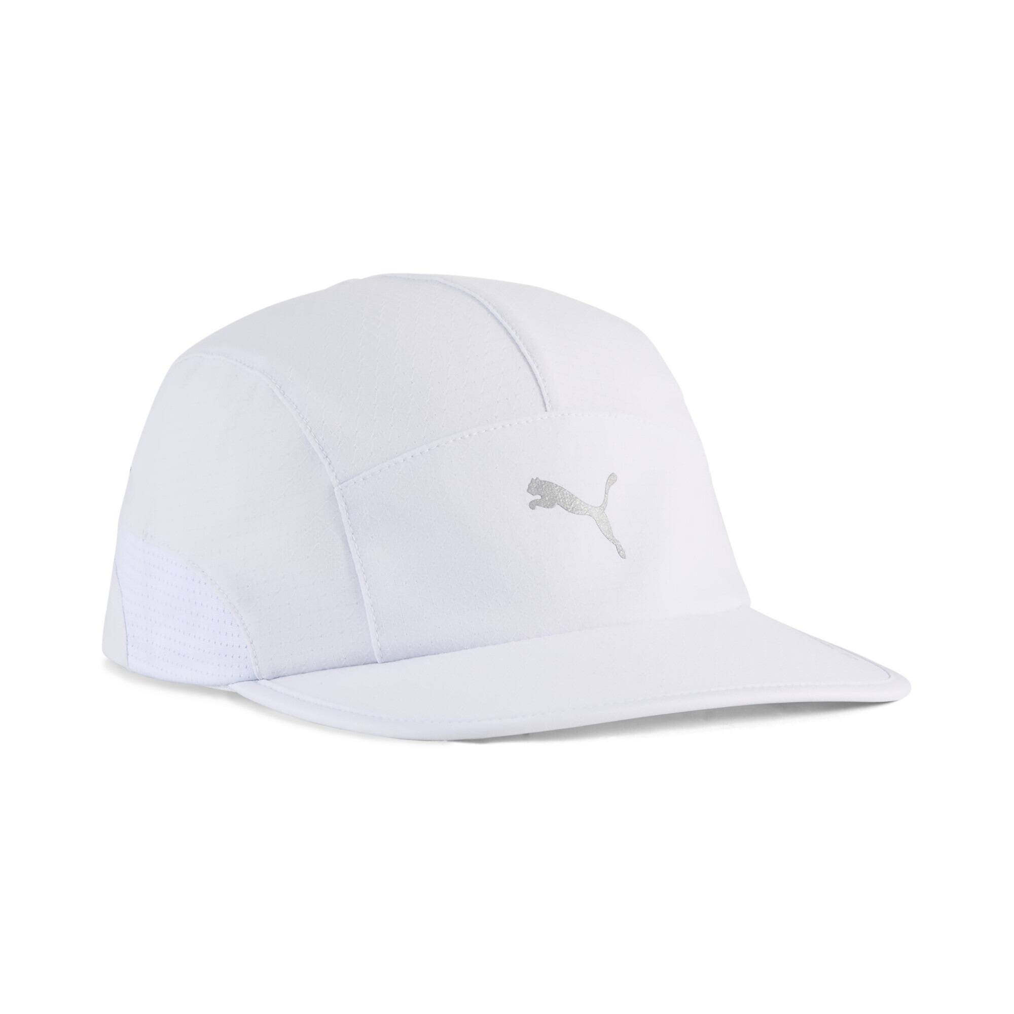 PUMA Flex Cap "Race Day 5-Panel-Cap Erwachsene"silber mist gray, bedruckt, Obermaterial: 50% Elastomultiester, 50% Polyester; Futter Vorderteil: 100%