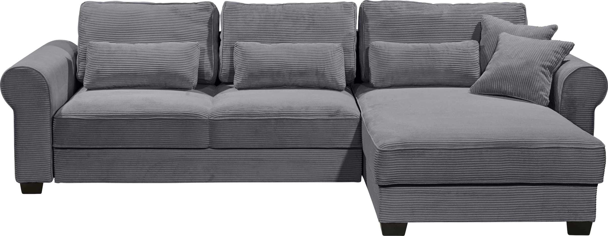ED EXCITING DESIGN Ecksofa »Angelina L-Form«, mit Bettfunktion, Bettkasten & 5 Zierkissen