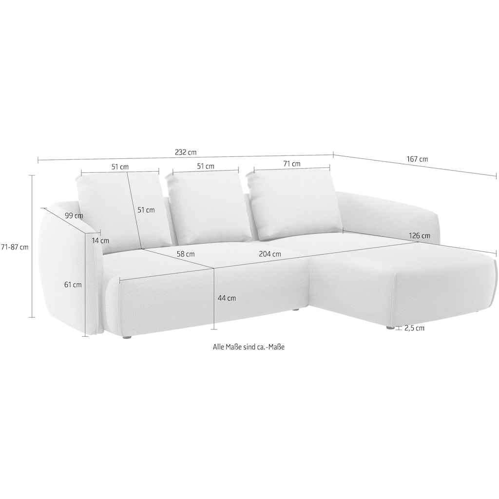 Guido Maria Kretschmer Home&Living Ecksofa »Shawn«, organischer Form, mit hochwertigem Bezug