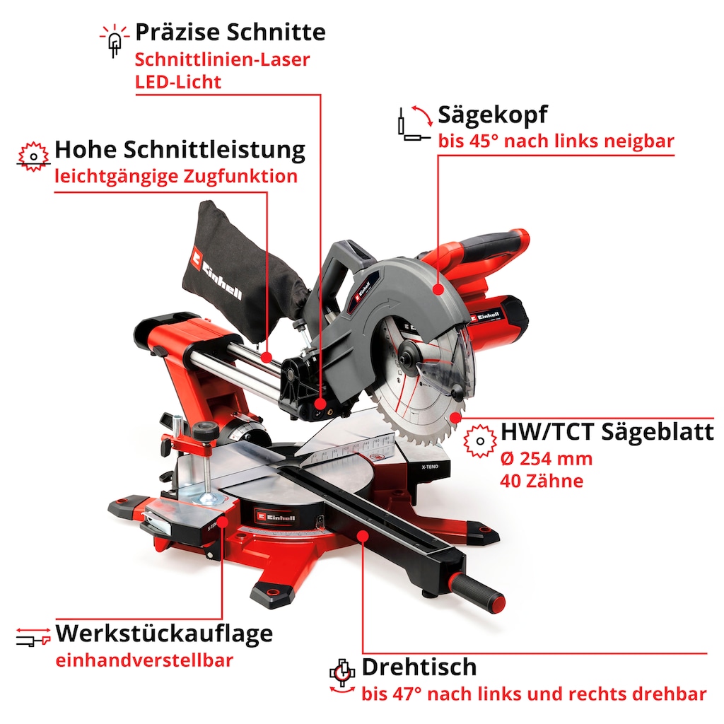 Einhell Kapp- und Gehrungssäge »TE-SM 36/10 L Li-Solo«, (Packung, 3 St.)