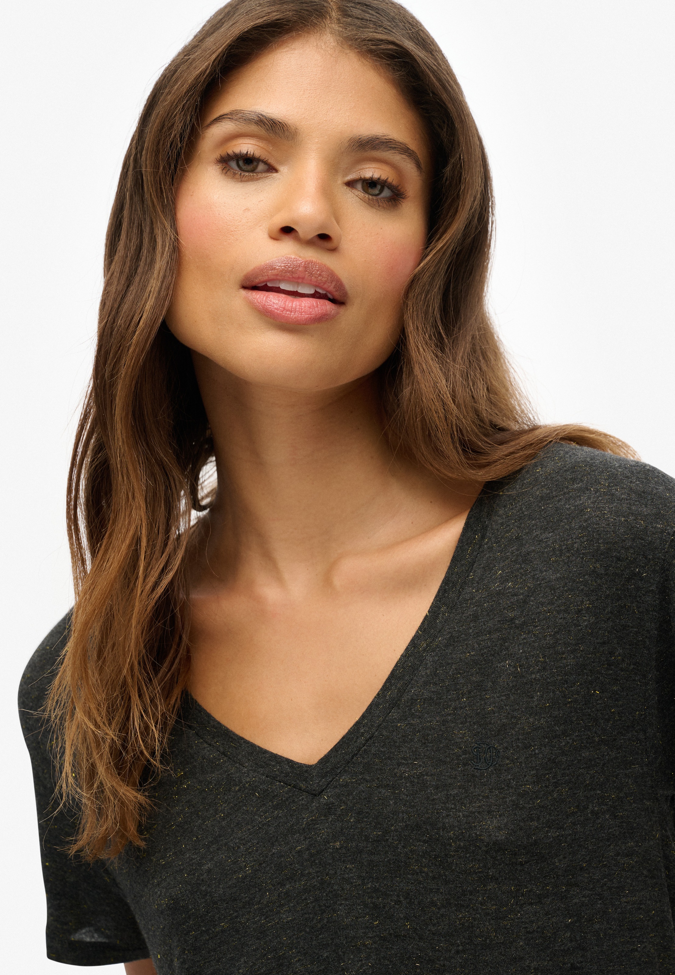 Thumbnail - Superdry T-Shirt "STUDIOS SLUB EMB VEE TEE" Baumwollmischung, relaxed fit