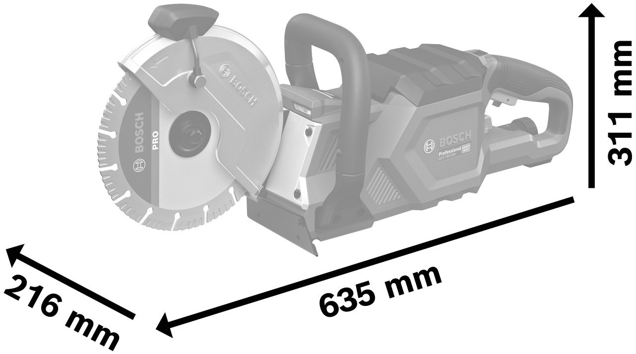 Bosch Professional Trennsäge »»GCS 18V-230 Professional««, (zum schnellen Trennen von Metall oder Beton), ohne Sägeblatt, ohne Akku, ohne Ladegerät