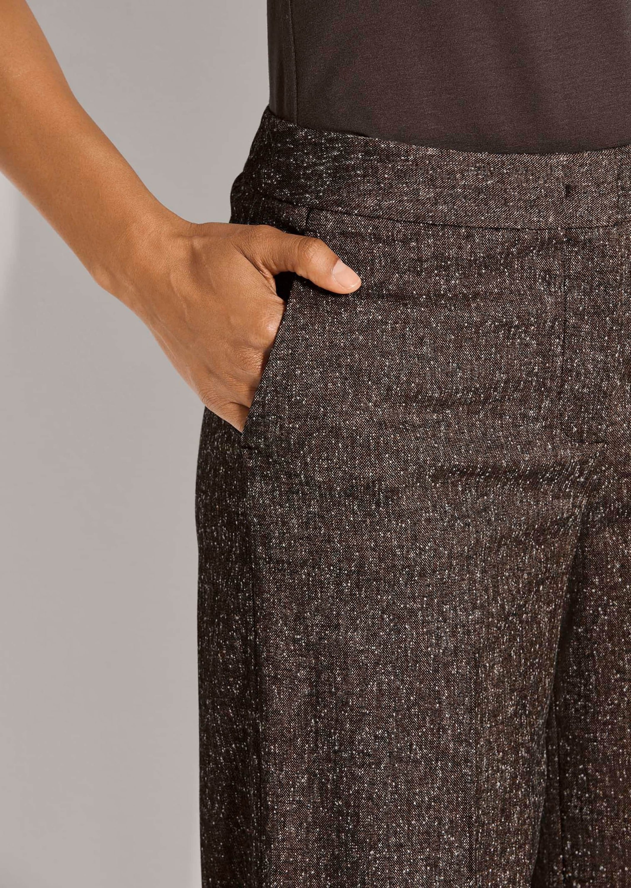 MADELEINE Stoffhose »Hose Weite Tweed-Hose mit Bügelfalten«
