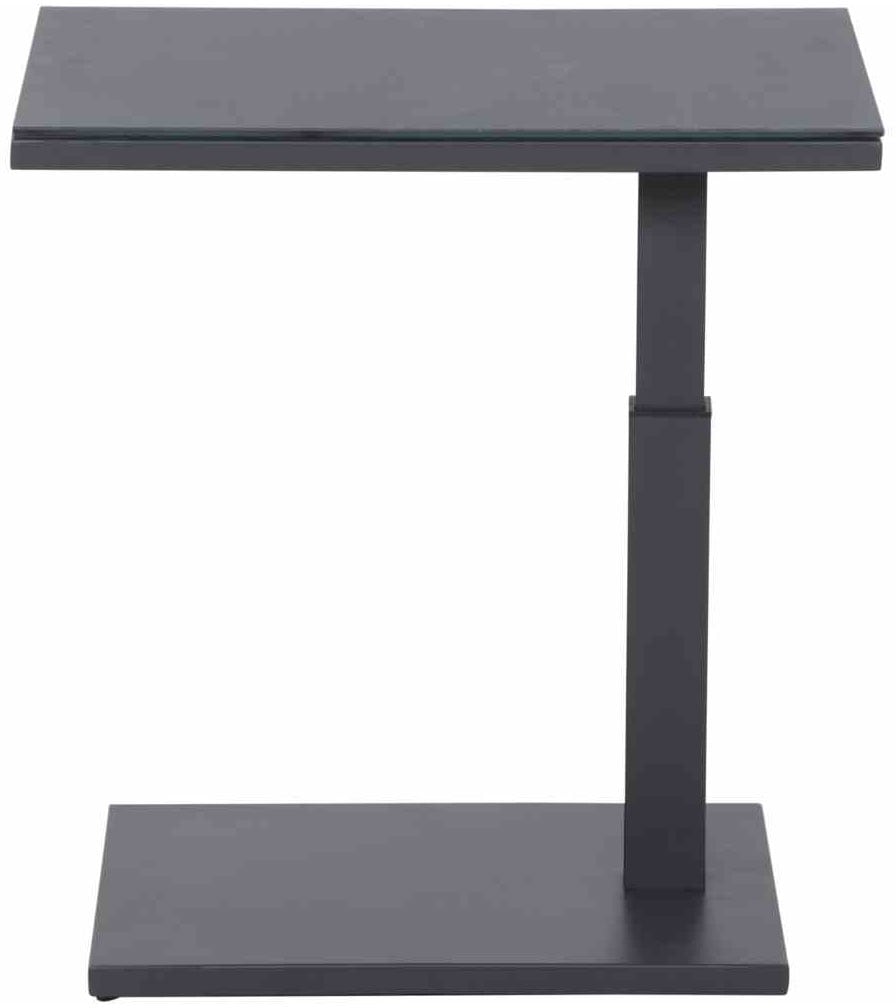 Siena Garden Gartentisch »TORENO Lift-Beistelltisch 60x40cm« Aluminiumgestell matt anthrazit, Tischplatte aus Glas in dark concrete