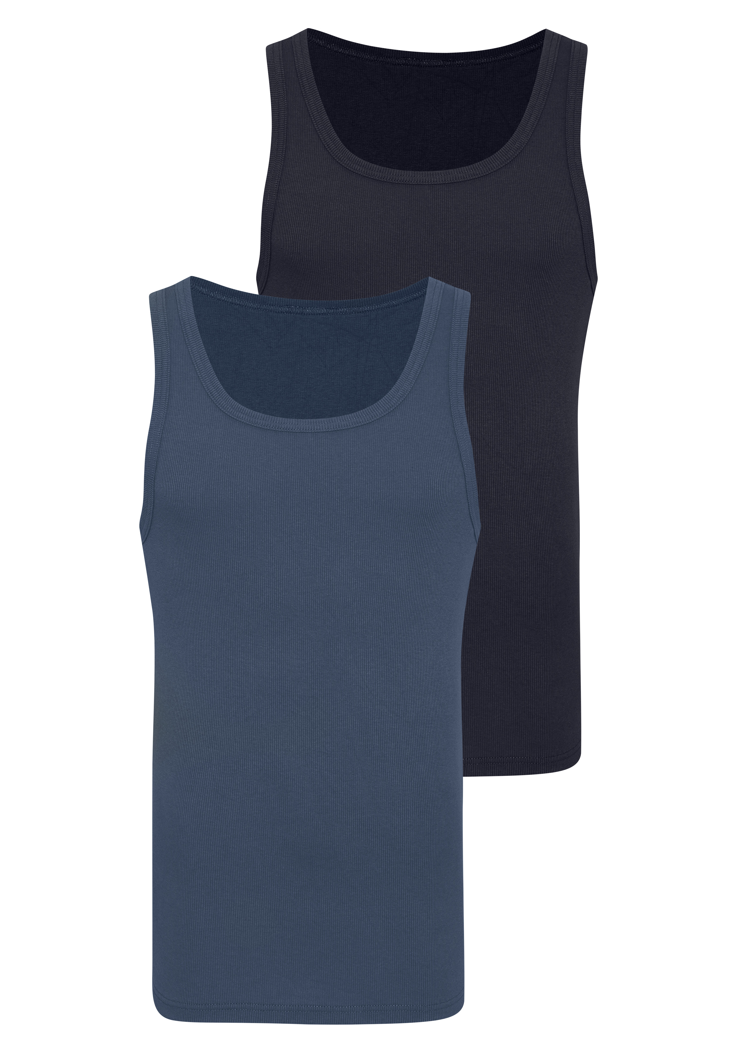 John Devin Unterhemd "Tanktop" Packung, 2 Stk. körpernahe Passform, elastisches Doppelripp-Material