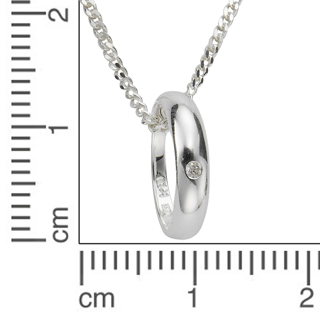 Zeeme Kette mit Anhänger »925 Silber Taufring mit Diamant 0,01ct.«