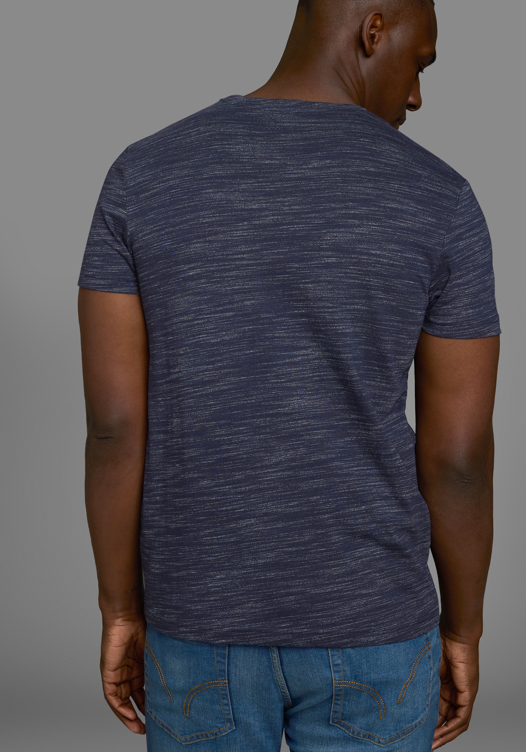 AJC T-Shirt, Kurzarm, Regular Fit, meliert, Rundhalsausschnitt günstig online kaufen