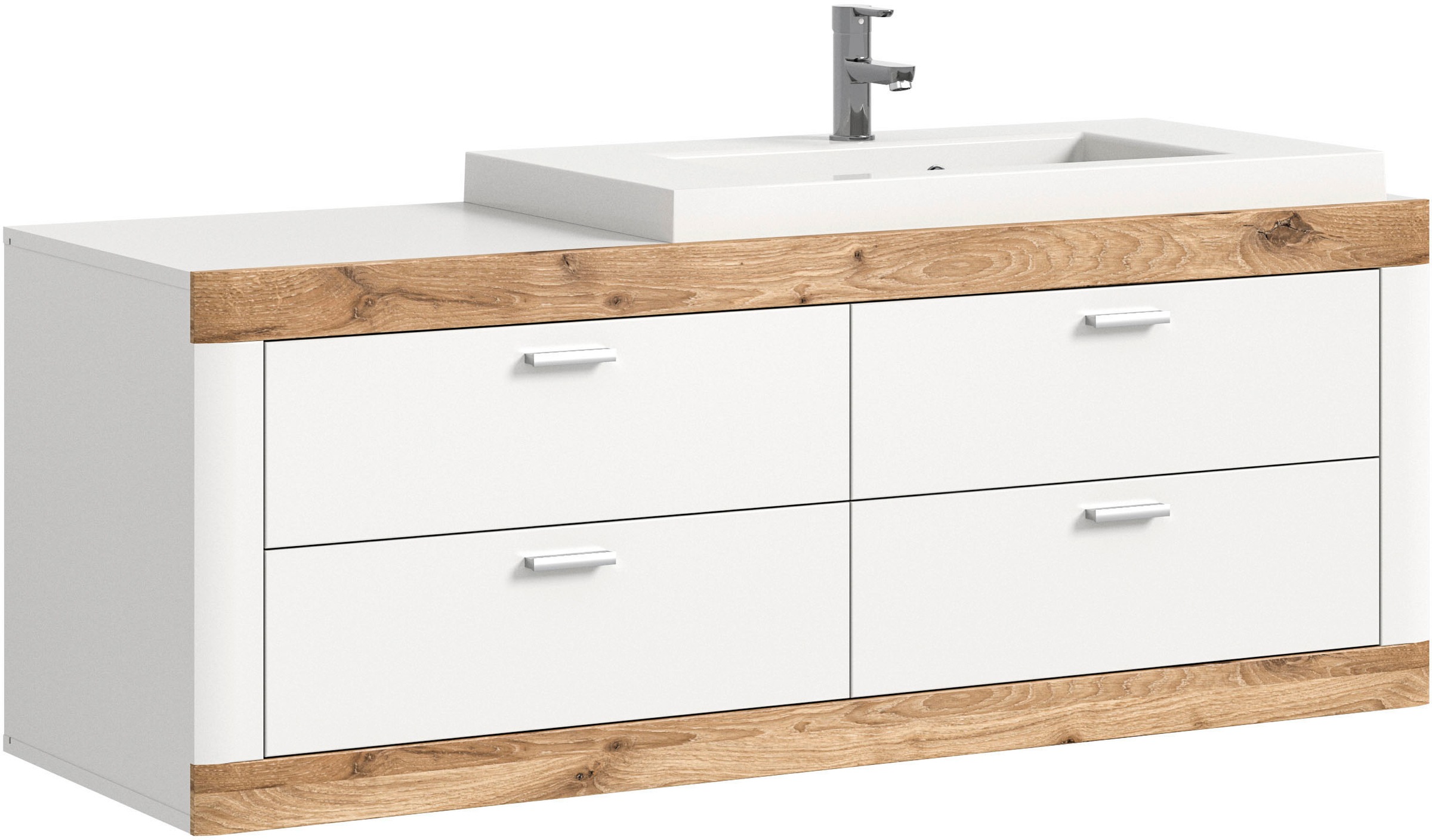 welltime Waschtisch "Landsby, Breite 133 cm, inkl. Mineralguss-Waschbecken, günstig online kaufen