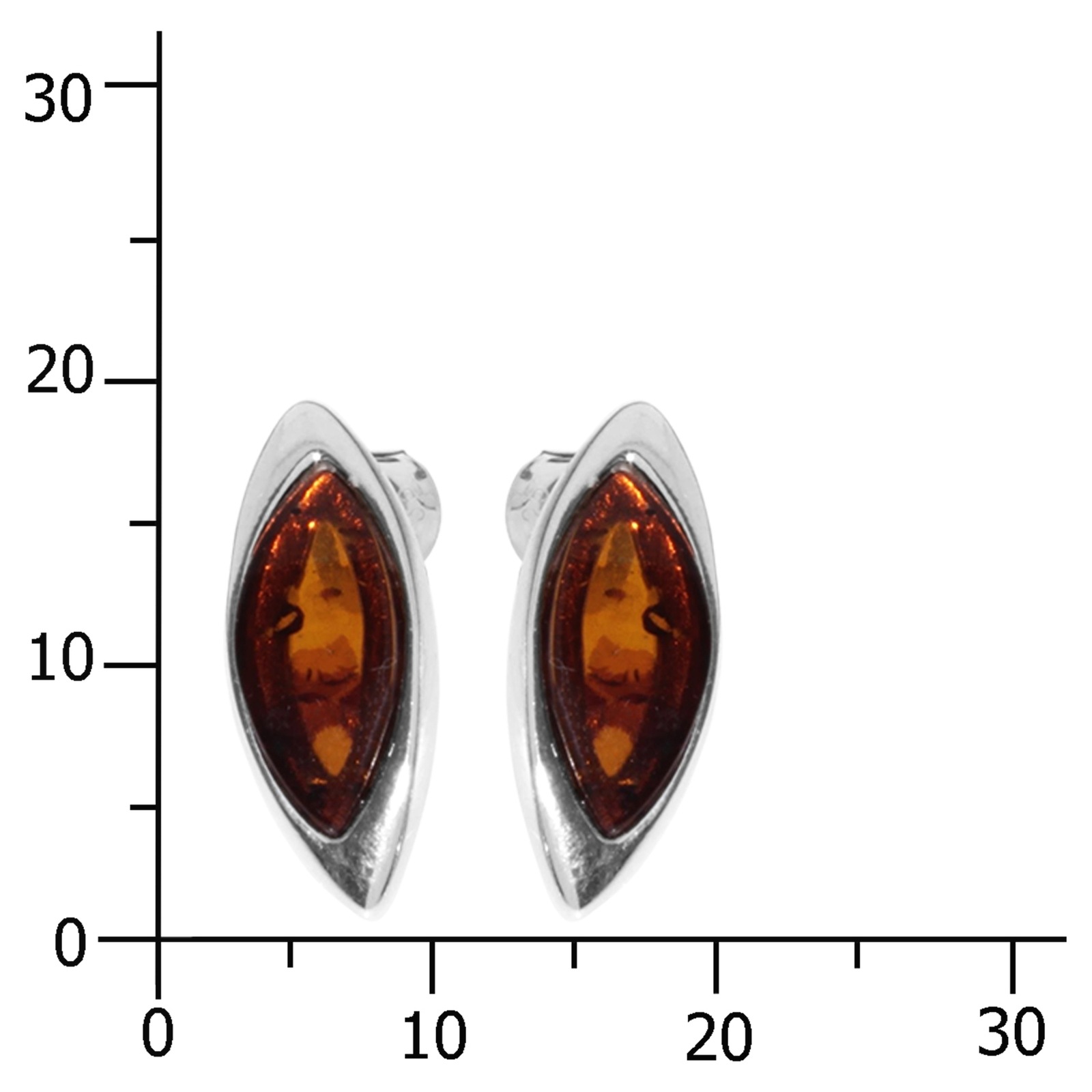 OSTSEE-SCHMUCK Paar Ohrstecker »- Tonje - Silber 925/000 - Bernstein«