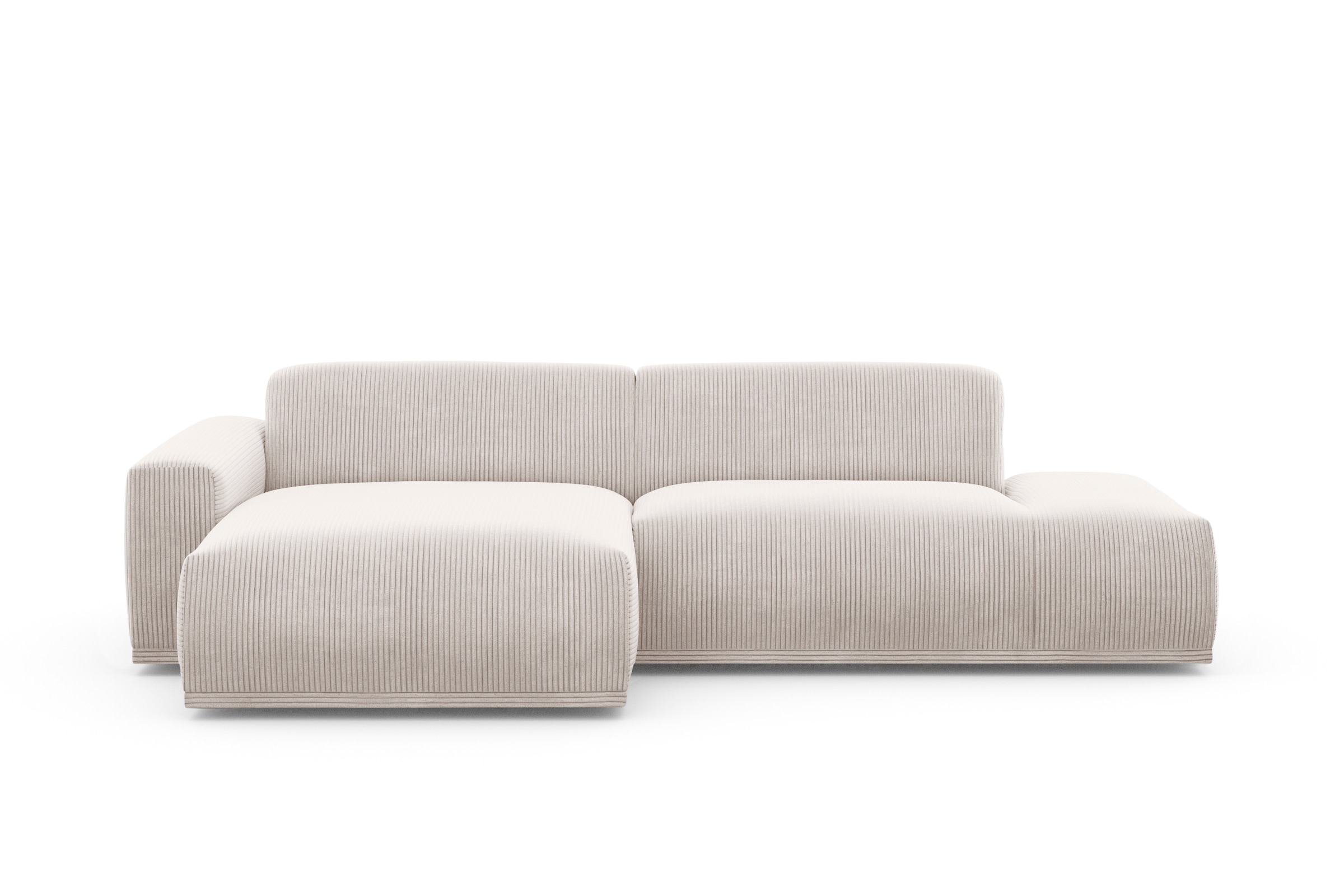 TRENDMANUFAKTUR Ecksofa Braga, aus 2 Teilen, moderner Cord-Stoff