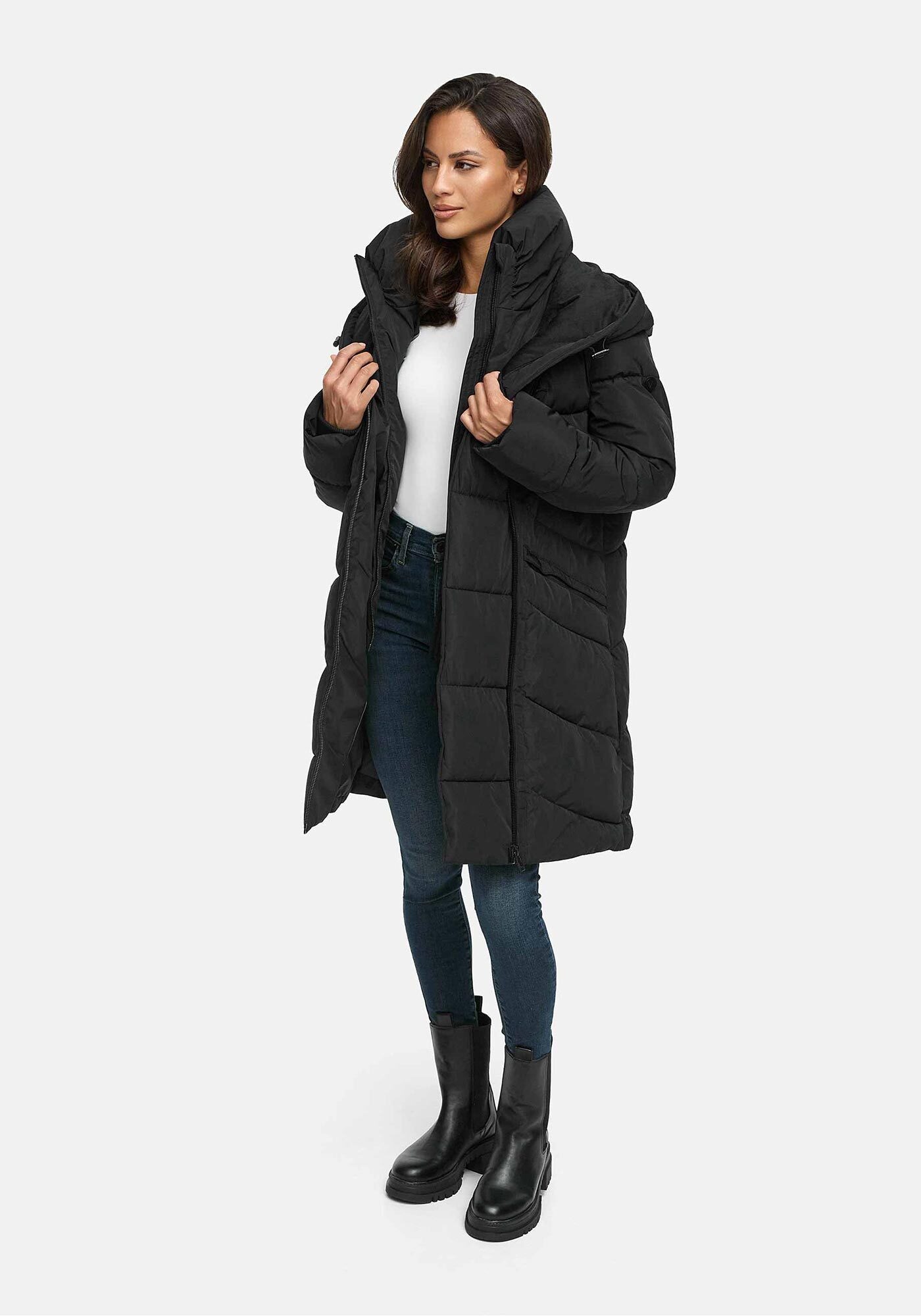 Marikoo Winterjacke "Virenaa" mit extra hohem Kragen und warmem Fleecefutter