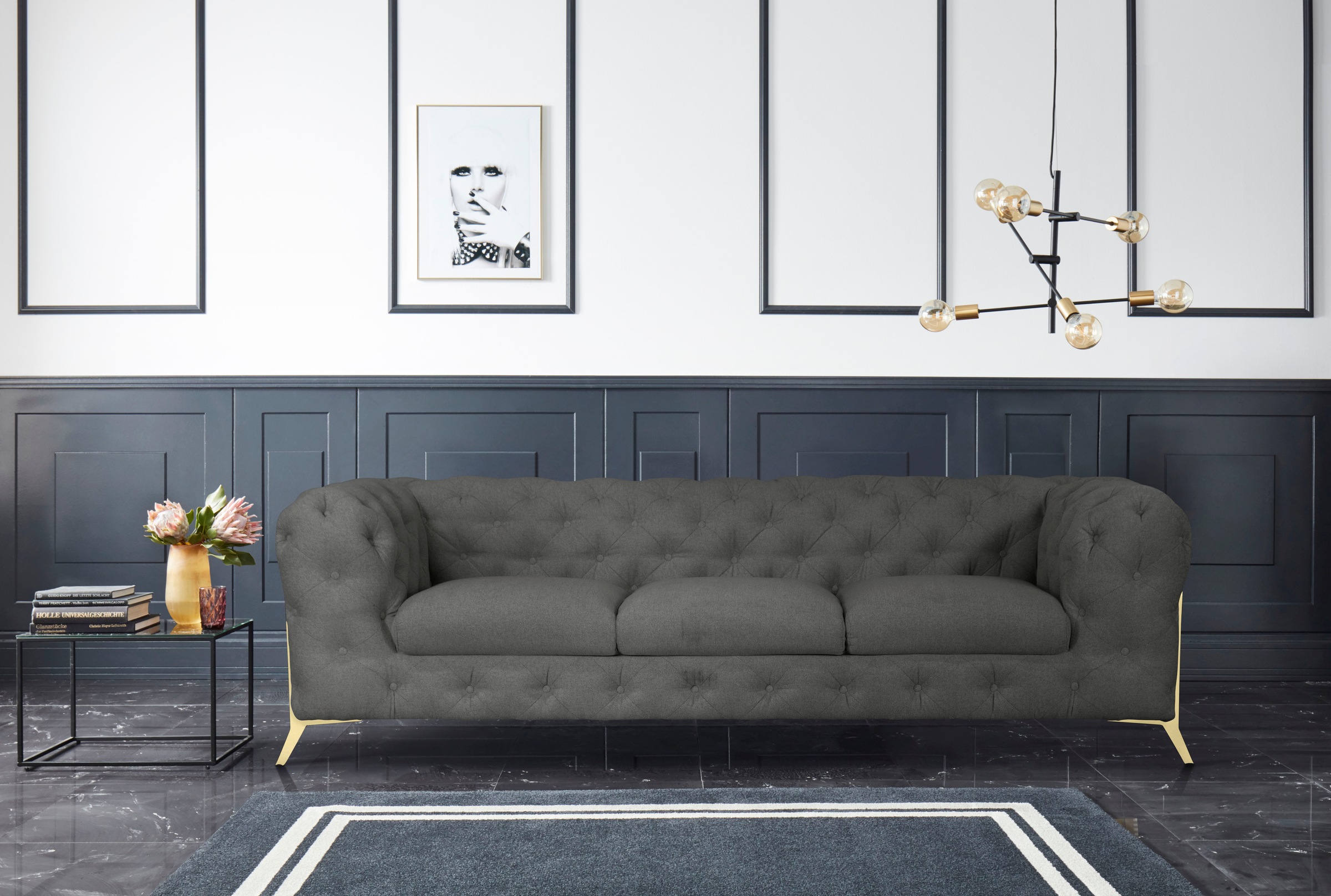 Home affaire Chesterfield-Sofa "Amaury" aufwändige Knopfheftung, moderne Ch günstig online kaufen